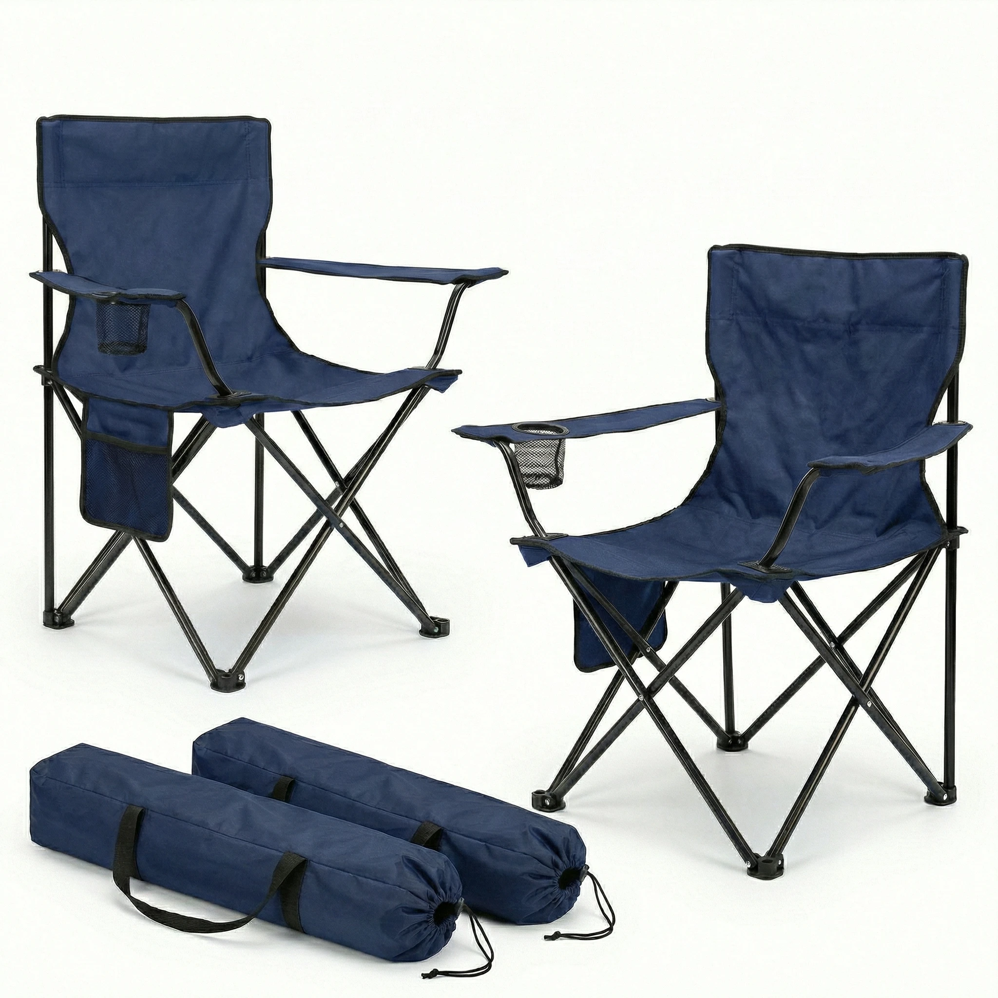 Pack de 2 sillas plegables de camping con respaldo y reposabrazos 🪑