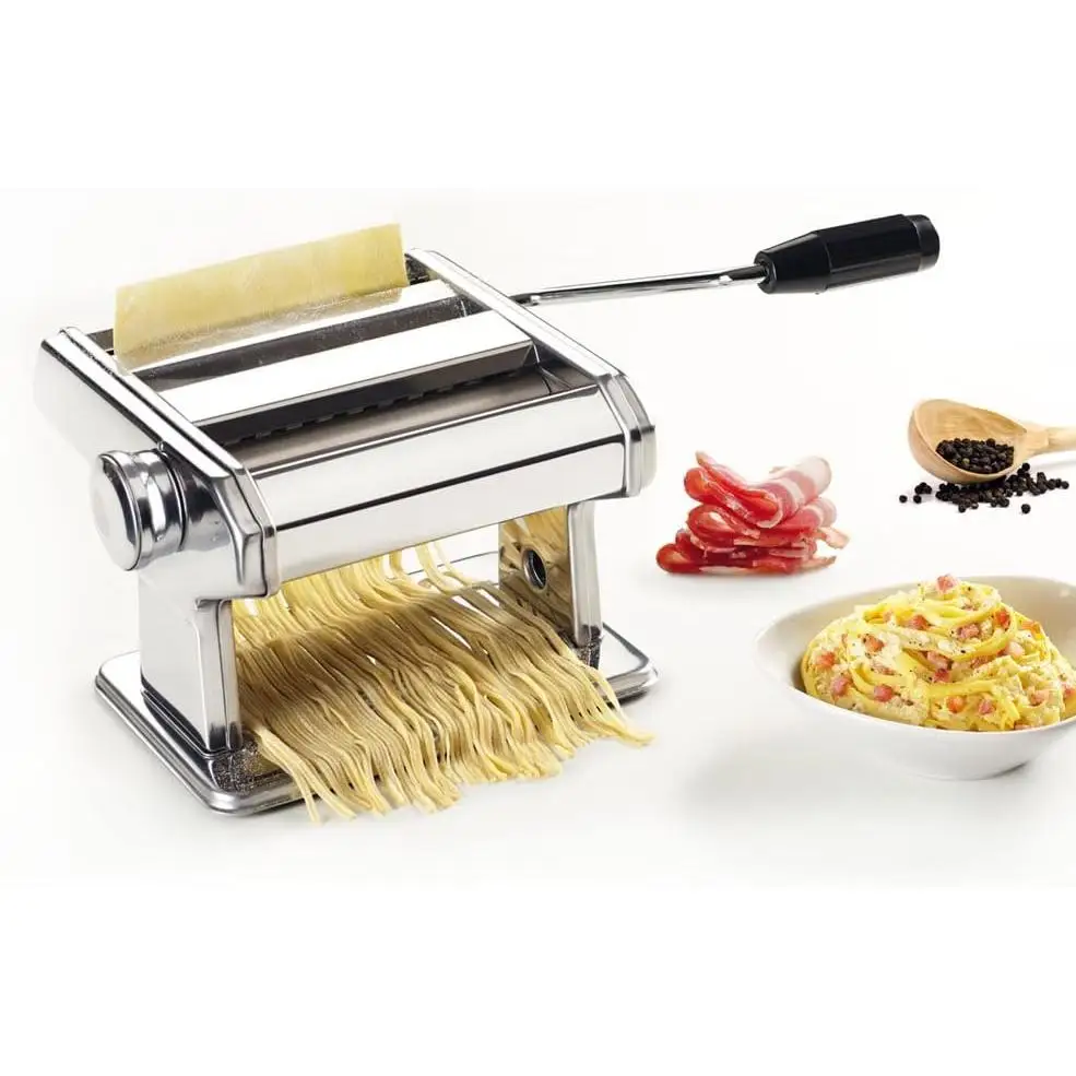 QUTTIN - Maquina de Pasta 9 TIPOS DE ESPESORES DE PASTA -ESPAGUETIS -(18 x 15 x 13 cm - Acero Inoxidable) | Amystyle