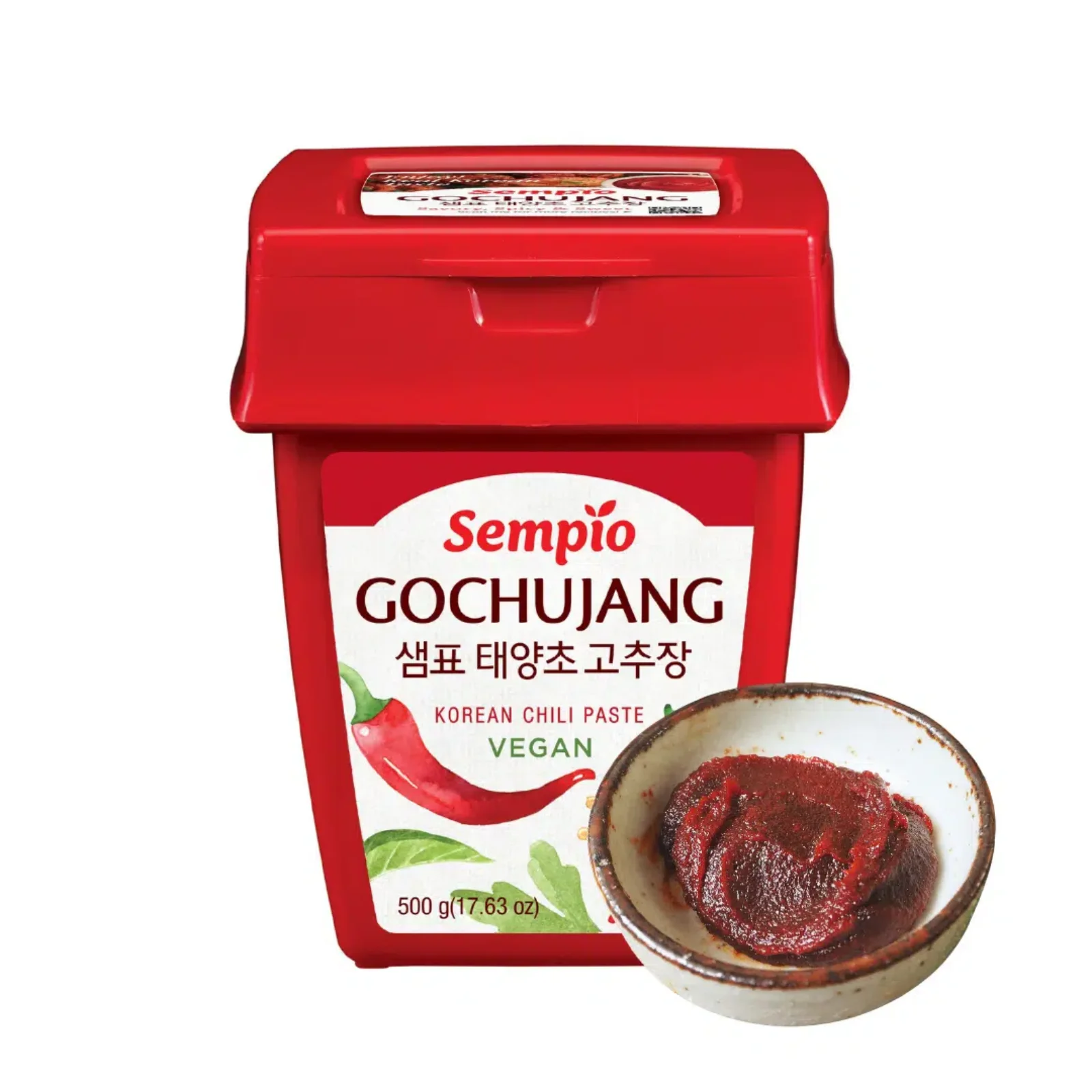 GoChujang de Sempio 500g Korean chili paste, sweet, tasty and spicy. Red Pepper Sauce for Tteokbokki, Korean food. Vegan