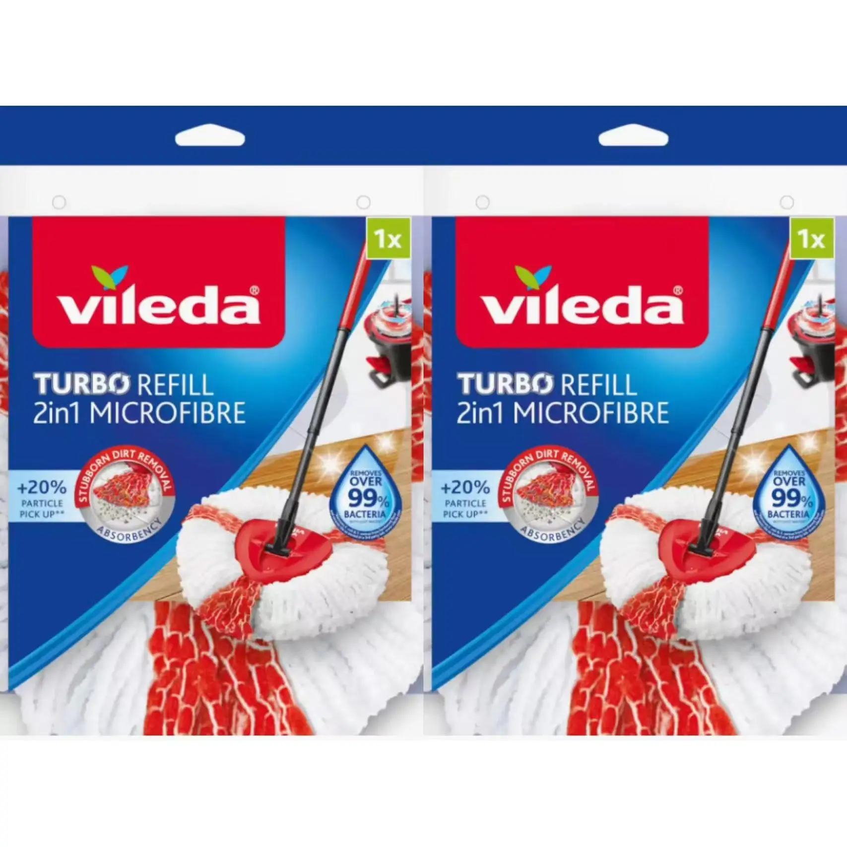 Vileda I Recambios Turbo 2en1 I Pack de 2 recambios I 2 unidades.