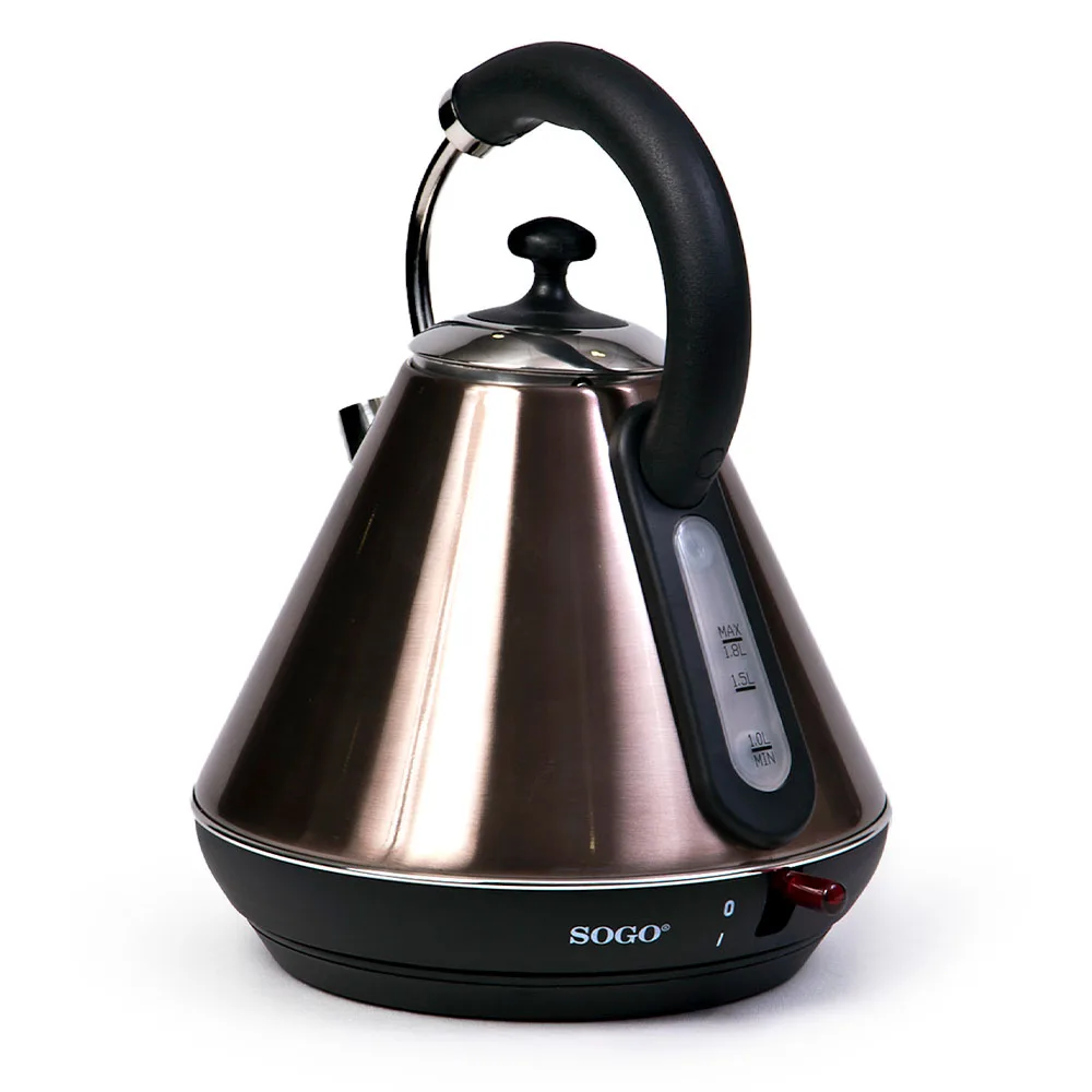 Cordless electric kettle 1.8L - 2200W with stainless steel resistance and removable filter