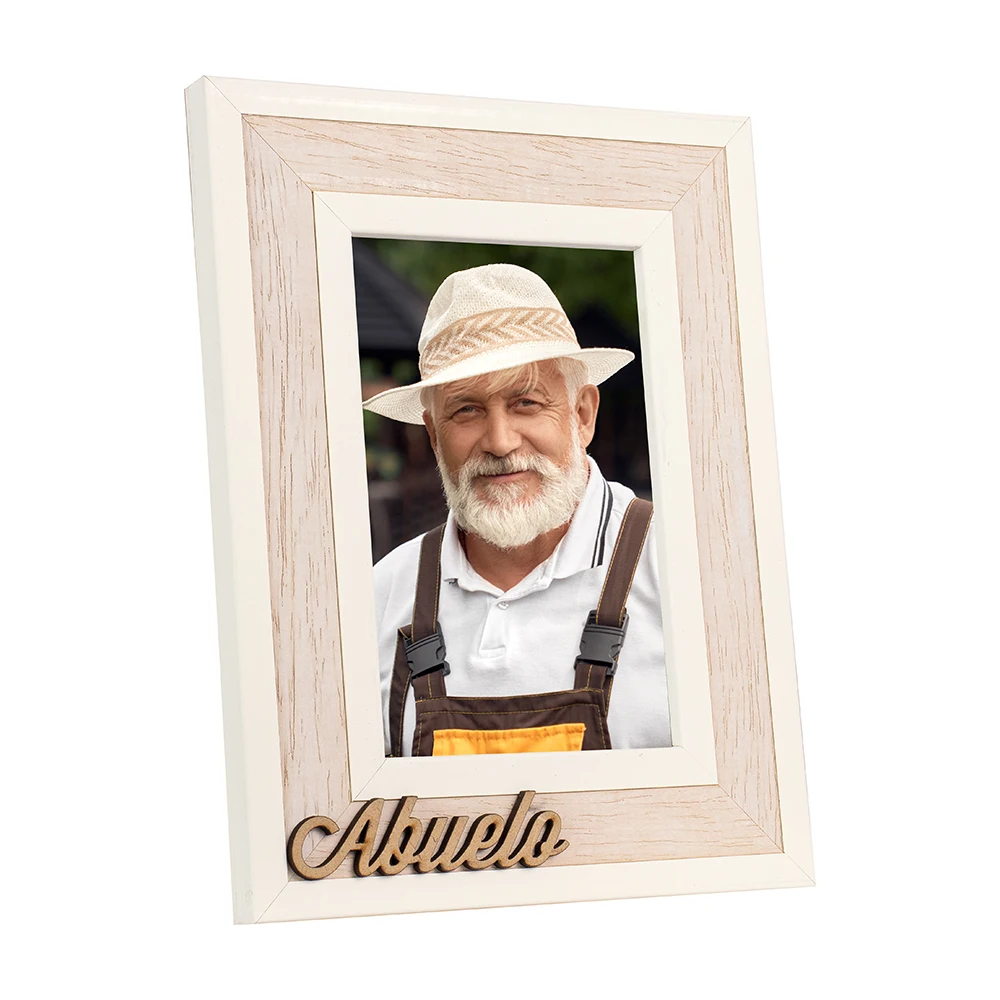 Demark, Marco de fotos de madera con palabra grabada "Abuelo", Modelo KA652V, Marco original para regalar