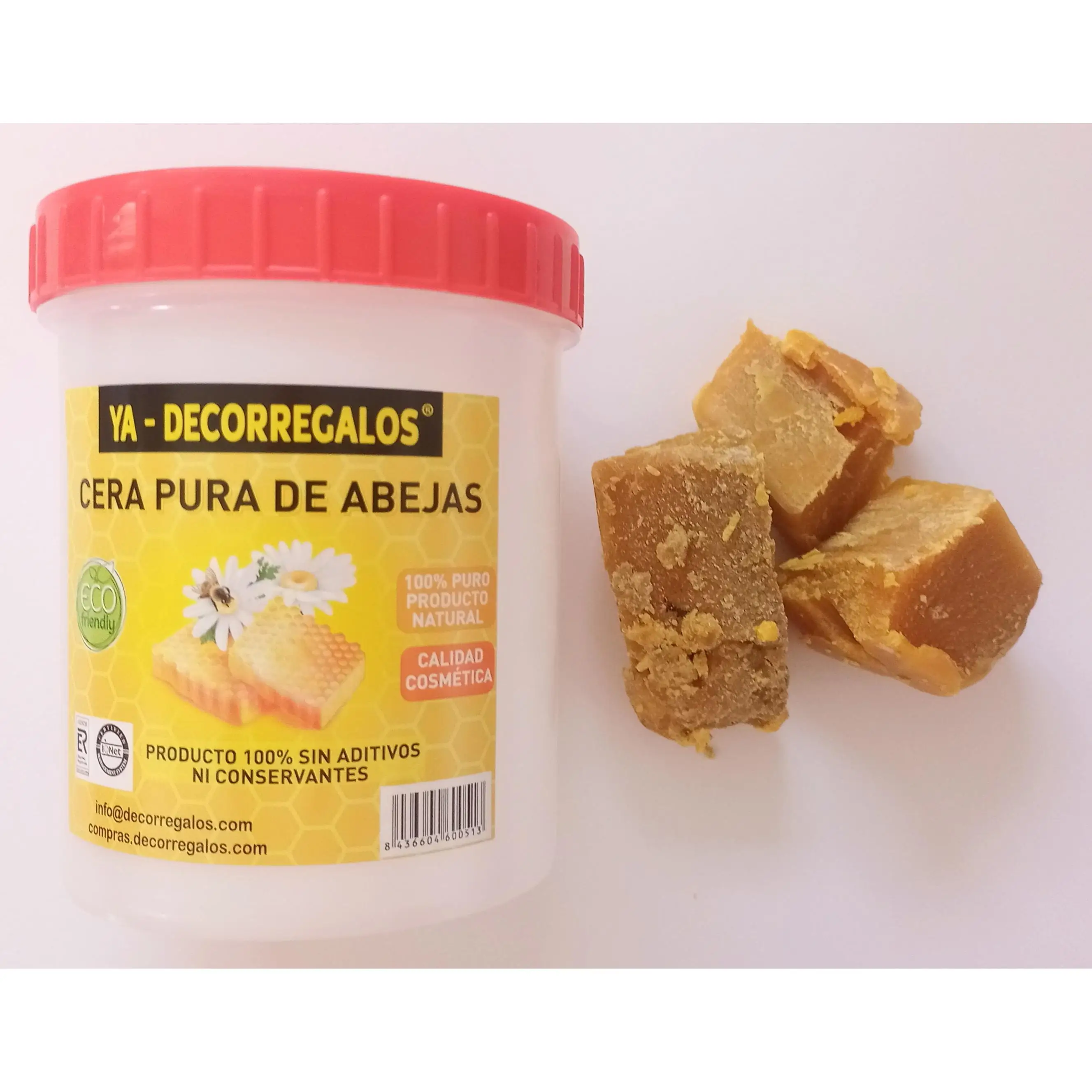 Bloque de Cera de Abeja Natural 250g de España, Alta Calidad para Proyectos DIY, Velas y Cremas - YA-DECOREGALOS