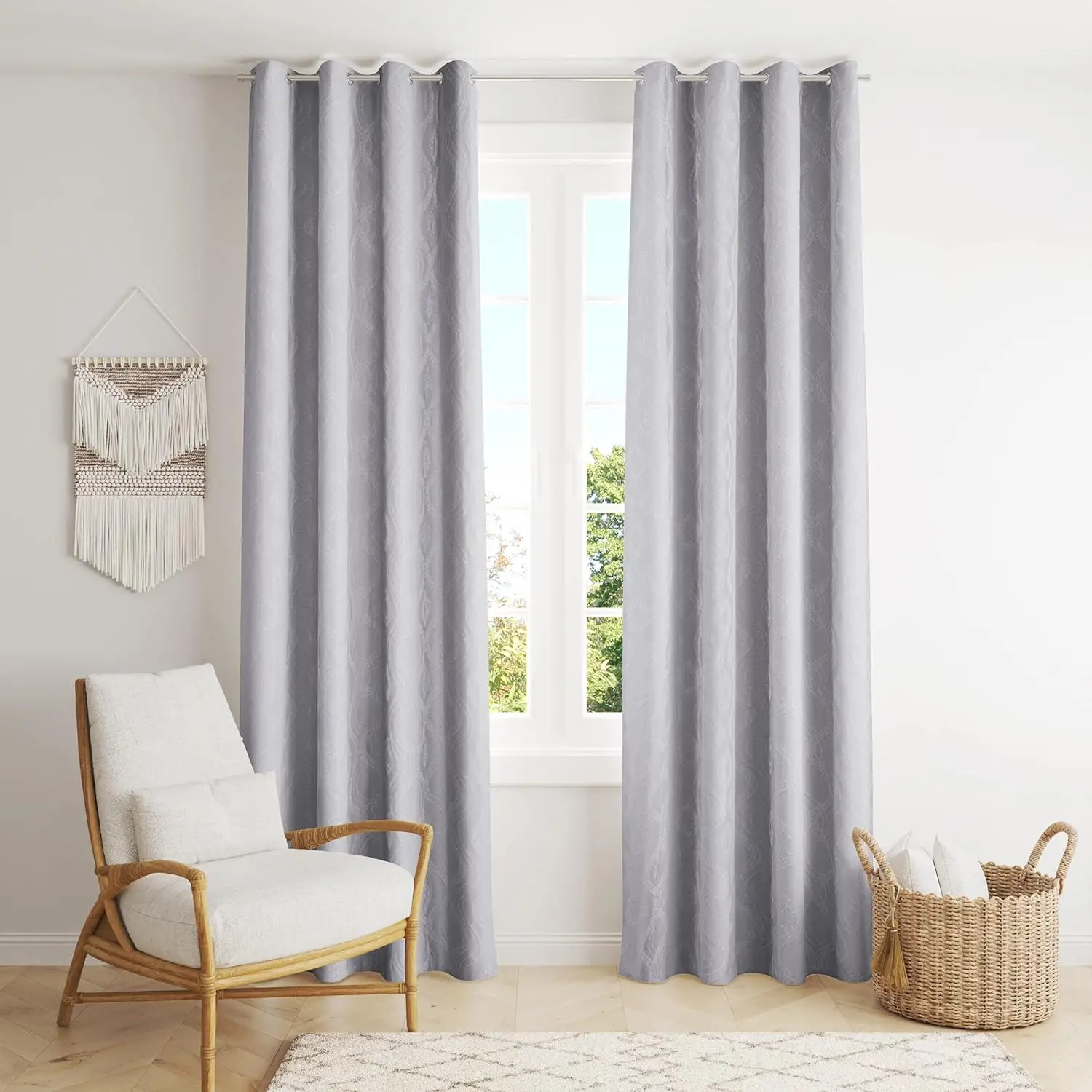 C.A | Cortinas Translúcidas de Tejido Grueso 🪟 | 1 Pieza 140x260 cm | Estampado Decorativo | Poliéster Terciopelo