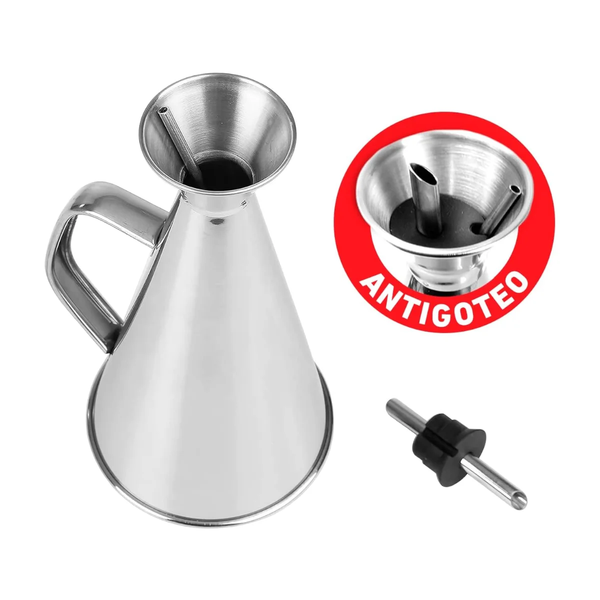 DISTRIBUX Stainless Steel Antidrip System Oil Dispenser Stylish Oil Dispenser 250 ml, 500 ml, 750 ml and 1000 ml