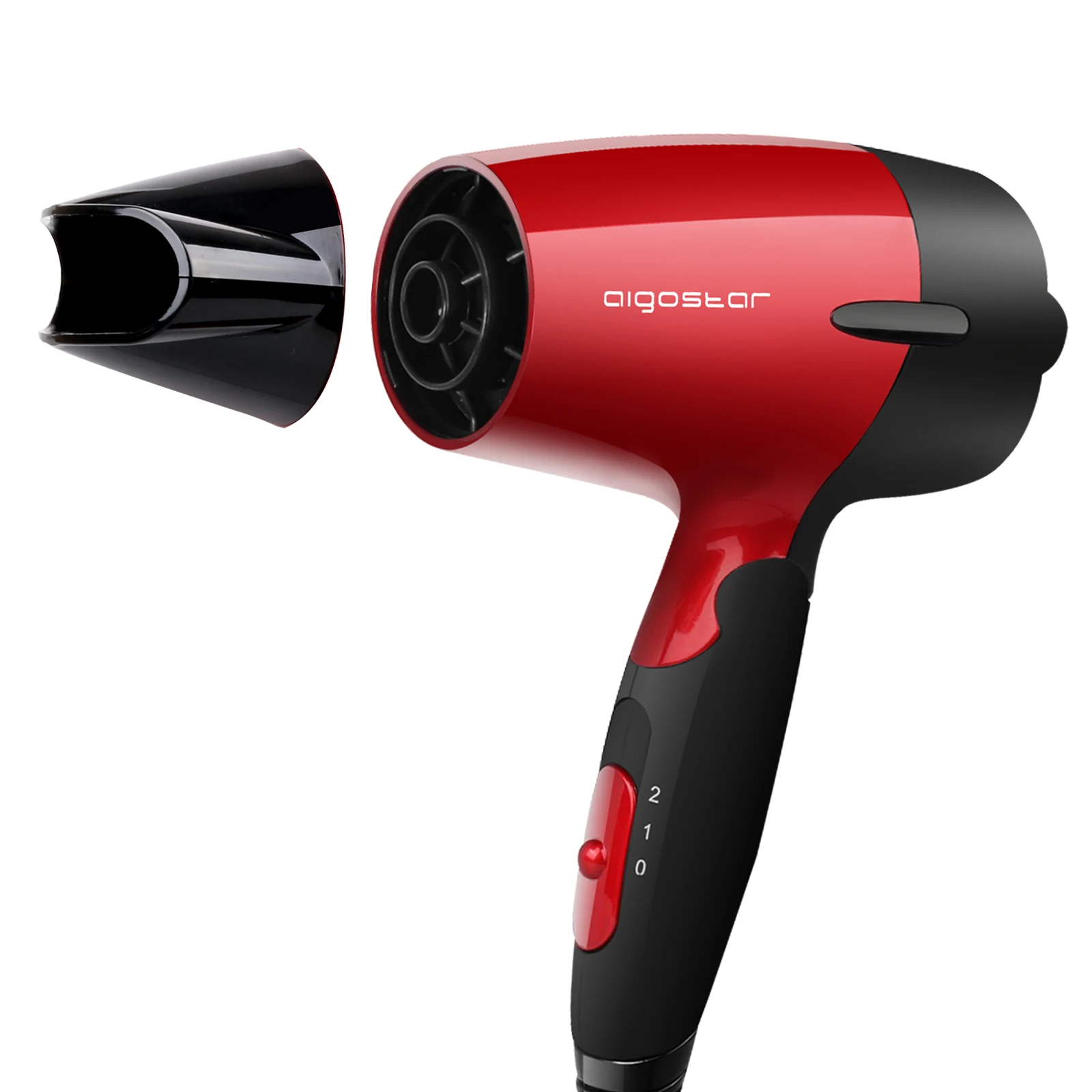 AIGOSTAR Secador de Pelo, Secador de Viaje con Mango Plegable, Doble Voltaje, Dispone de 2 Velocidades, Protección Contra el Sobrecalentamiento. (1500W)