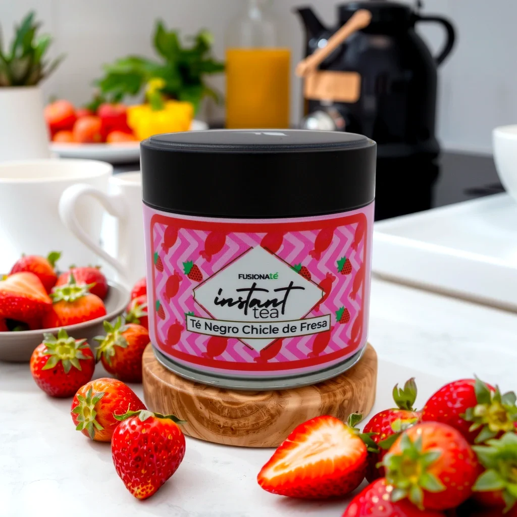 Té Matcha Negro en Polvo con Sabor a Chicle de Fresa - 100% Natural y Hecho en España | Fusionate