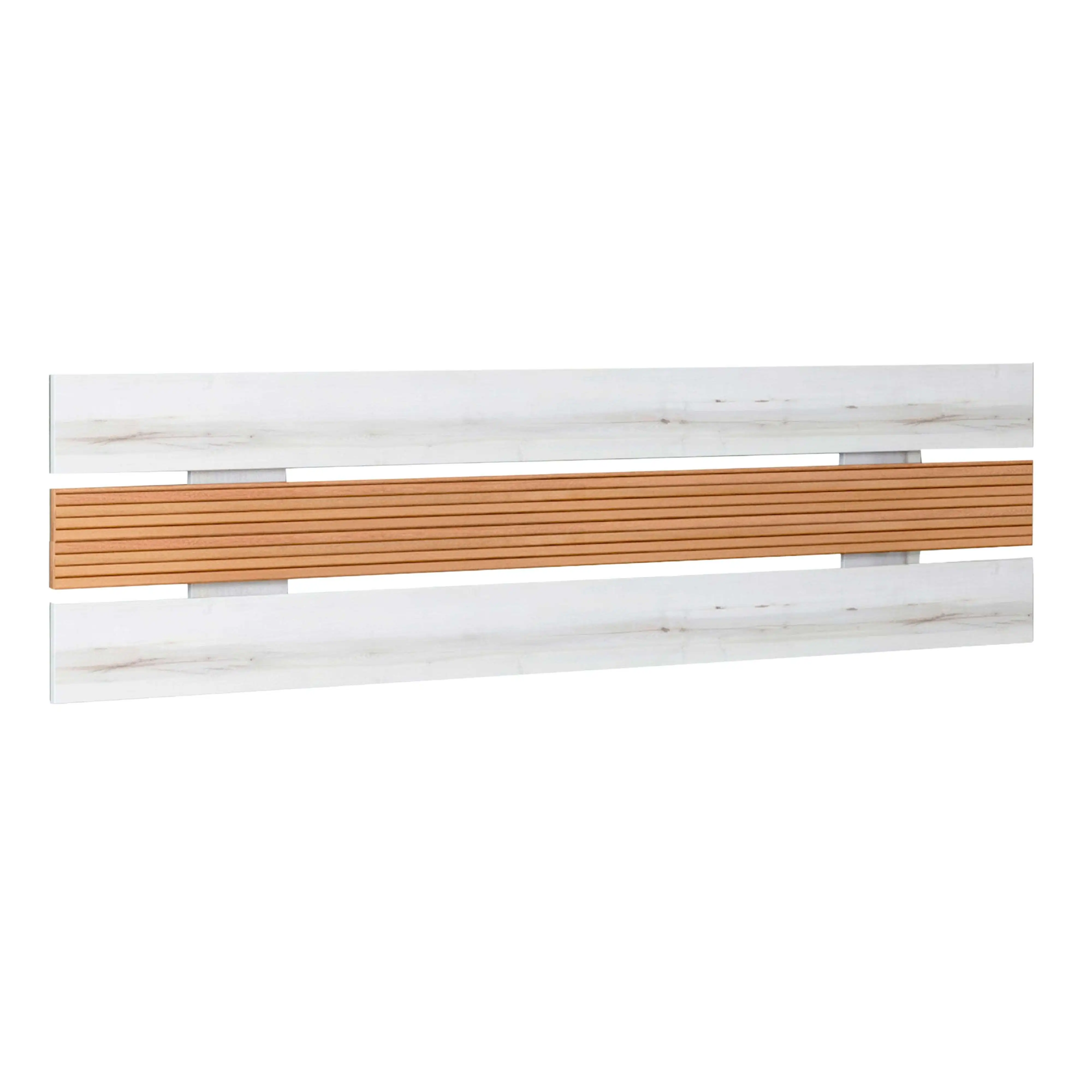 Miroytengo Cabecero de Cama de Matrimonio Arles Estlo Nórdico en Color Blanco Albo y Roble Rayado 160 cm