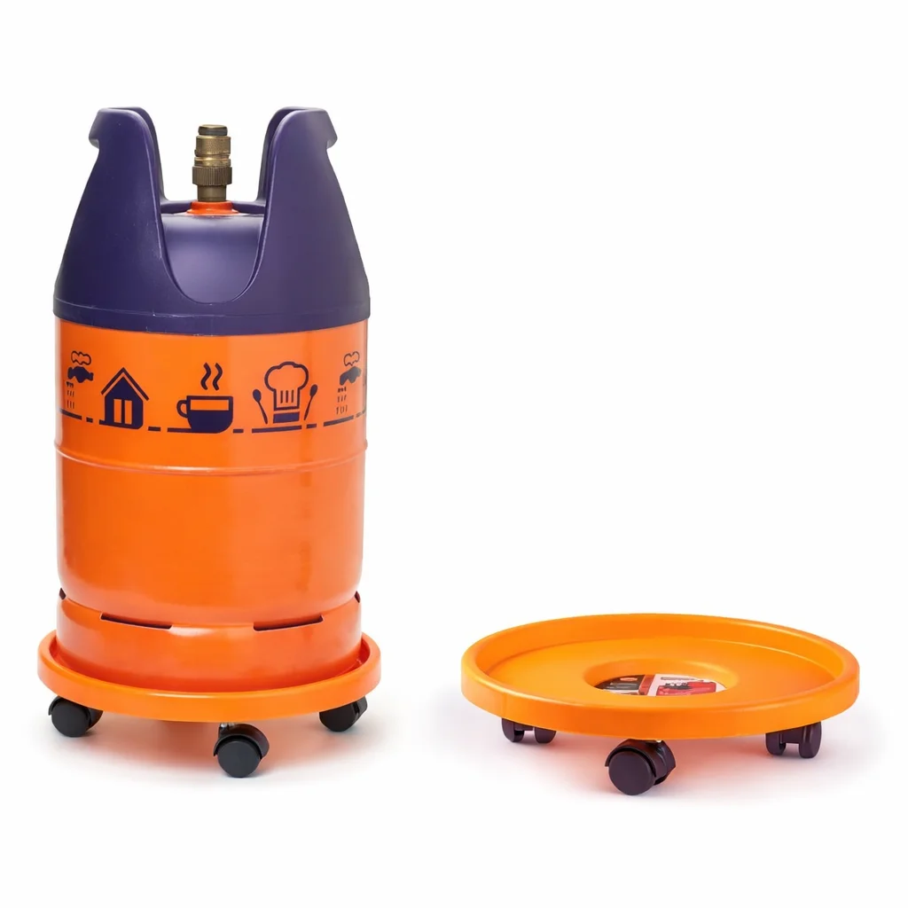 Soporte Bombonas de Gas con Ruedas | Carrito Resistente de 90 kg | Uso Cocina y Hogar Plastic Forte | Fabricado Europa