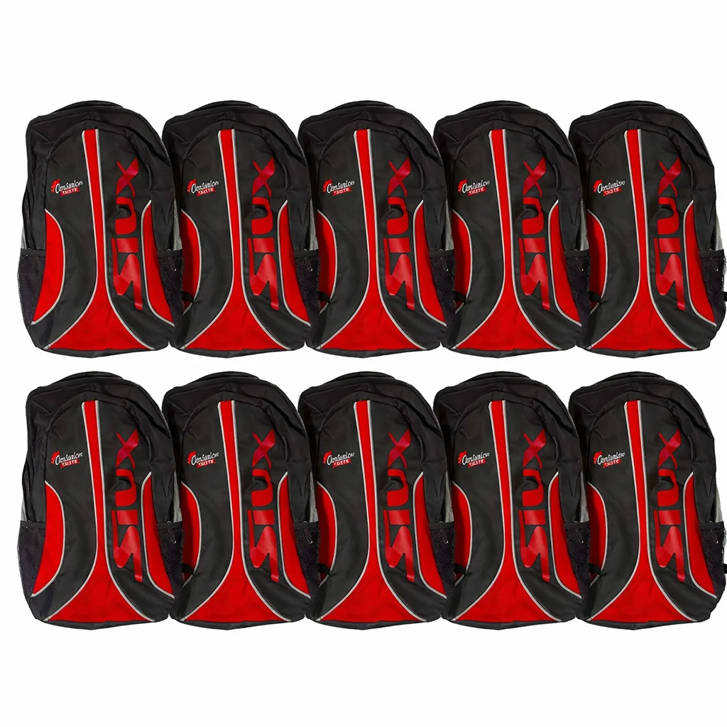 MOCHILA PADEL SIUX CENTURION TASTE ROJA Y NEGRA - PACK DE 10 MOCHILAS