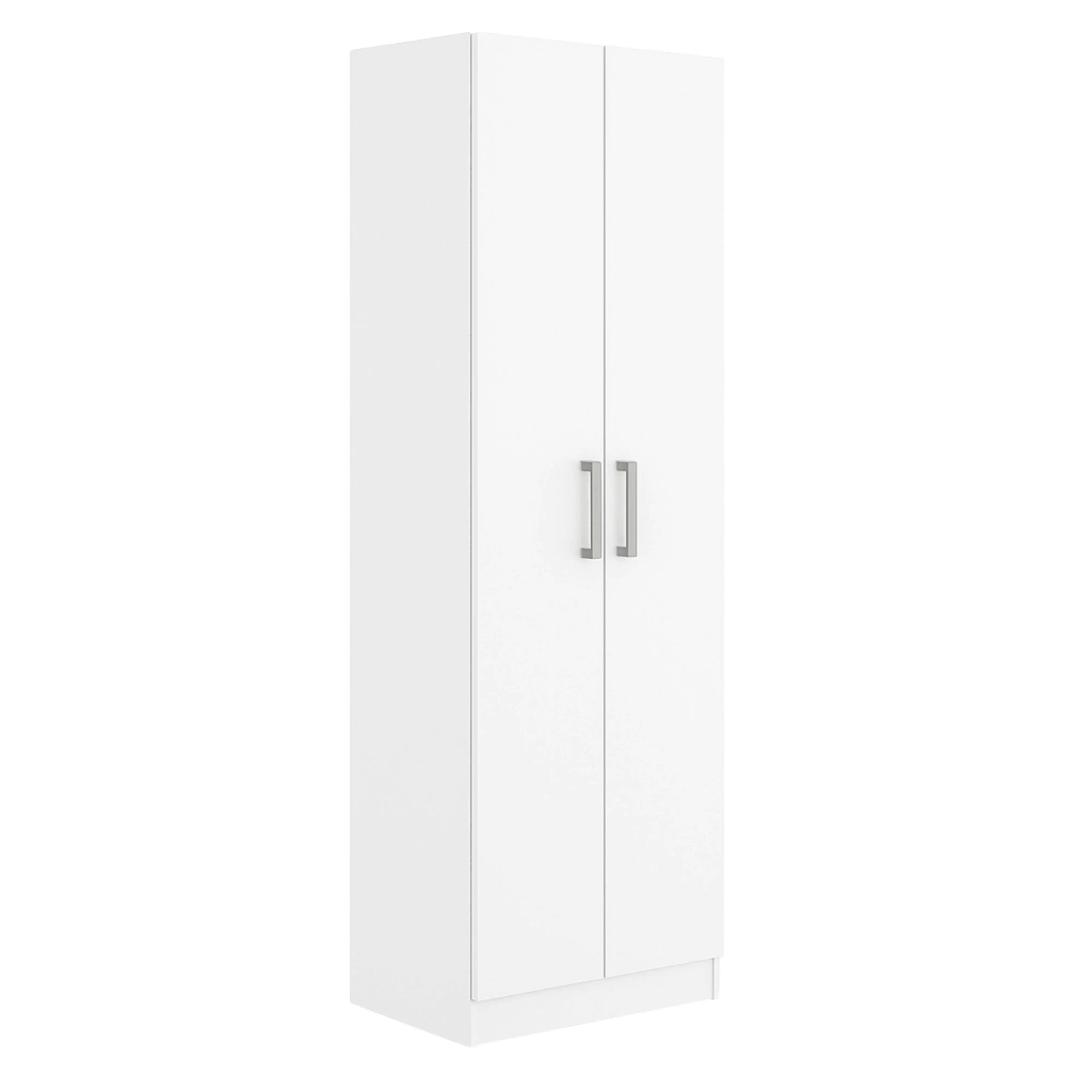 Miroytengo Armario Auxiliar Multiusos Alto con 2 Puertas Abatibles y 4 Espacios Interiores en Color Blanco Mate 61x170 cm