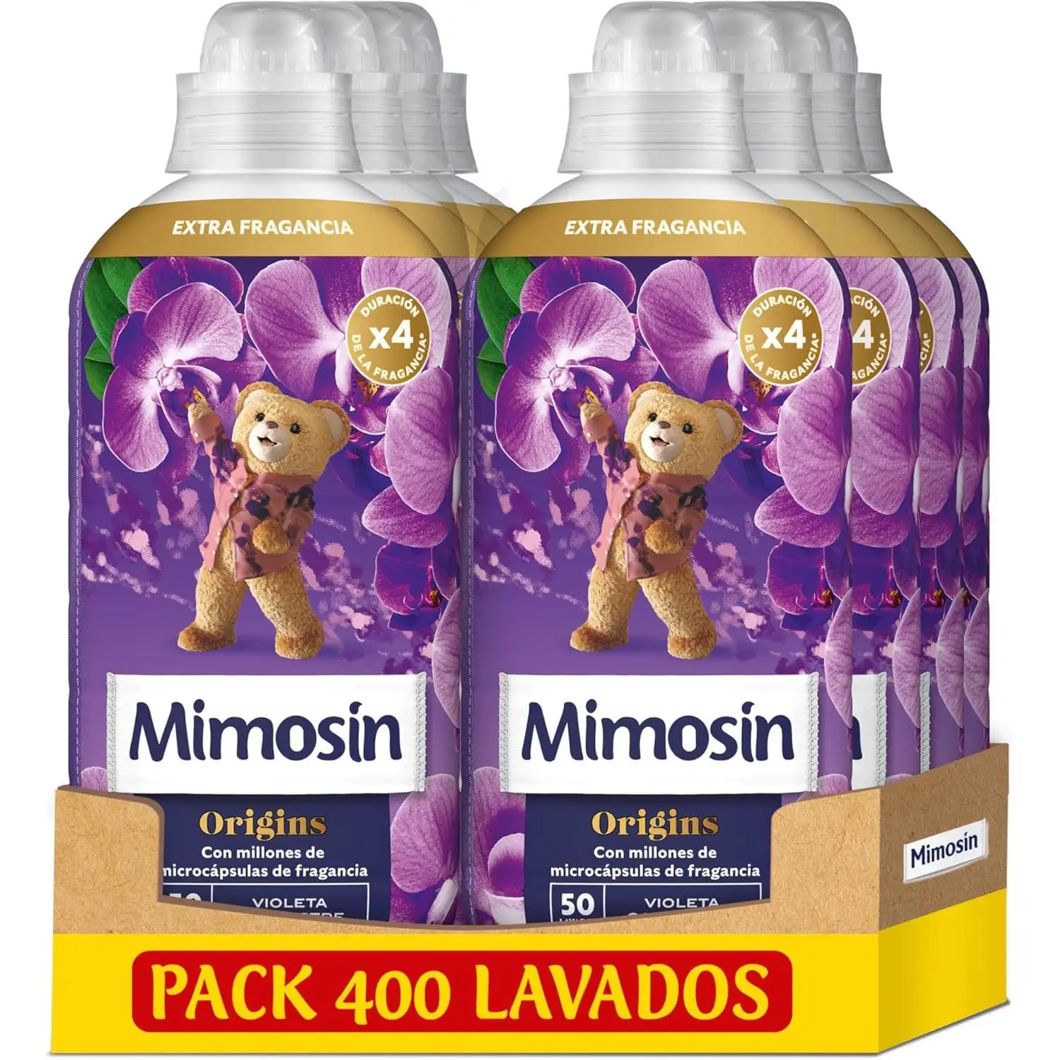 Mimosín Origins Suavizante Concentrado Violeta Campestre, 8 x 50 lavados​