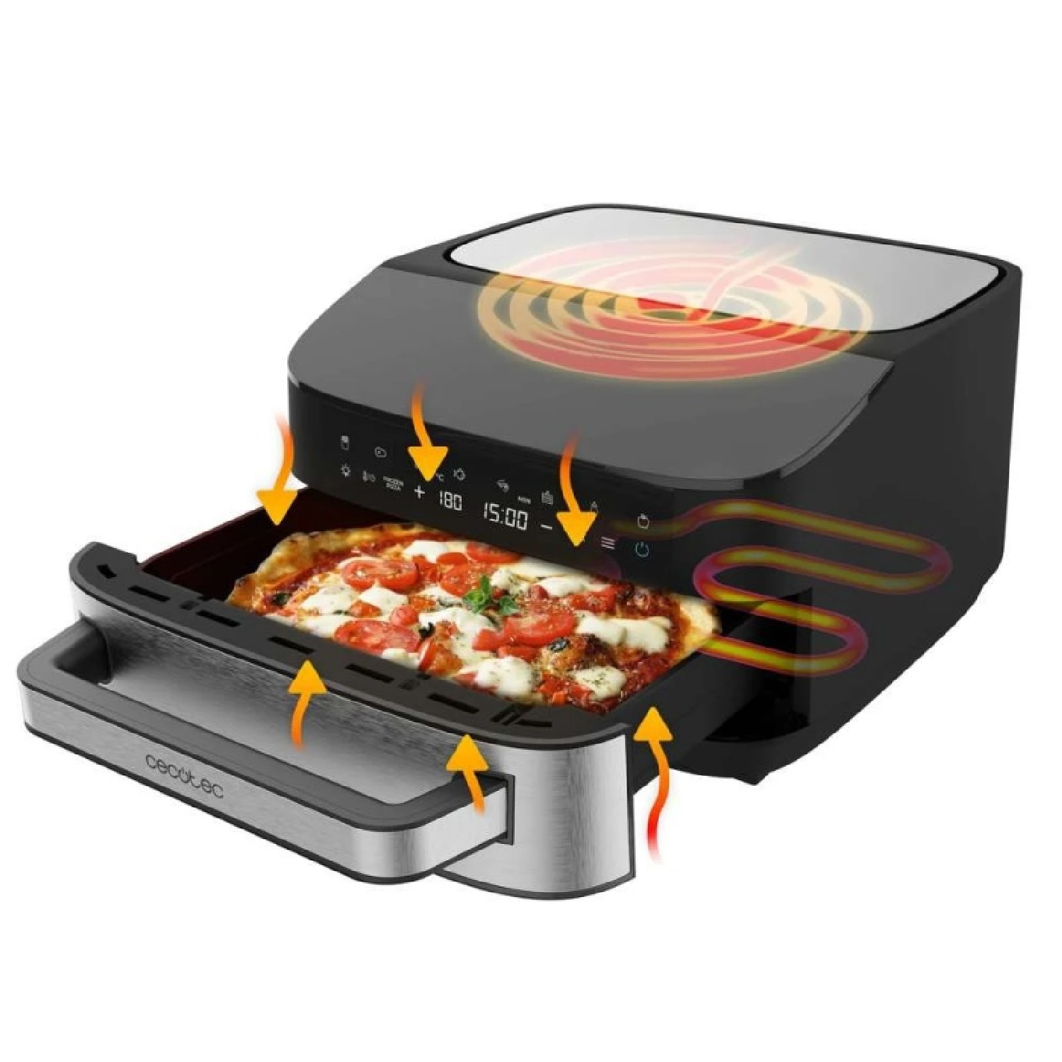 Cecotec electric pizza oven 7l pizza&fry 7000. 2200w, 13 inch pizzas, touch screen, 8 programs