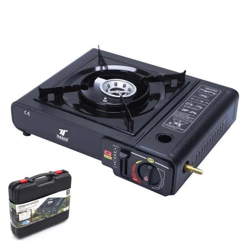 Hornillo de Camping Portátil Boon con Quemador de Alta Potencia, Sistema de Seguridad y Estuche de Transporte - Ideal para Exteriores, Barbacoas y Caravanas