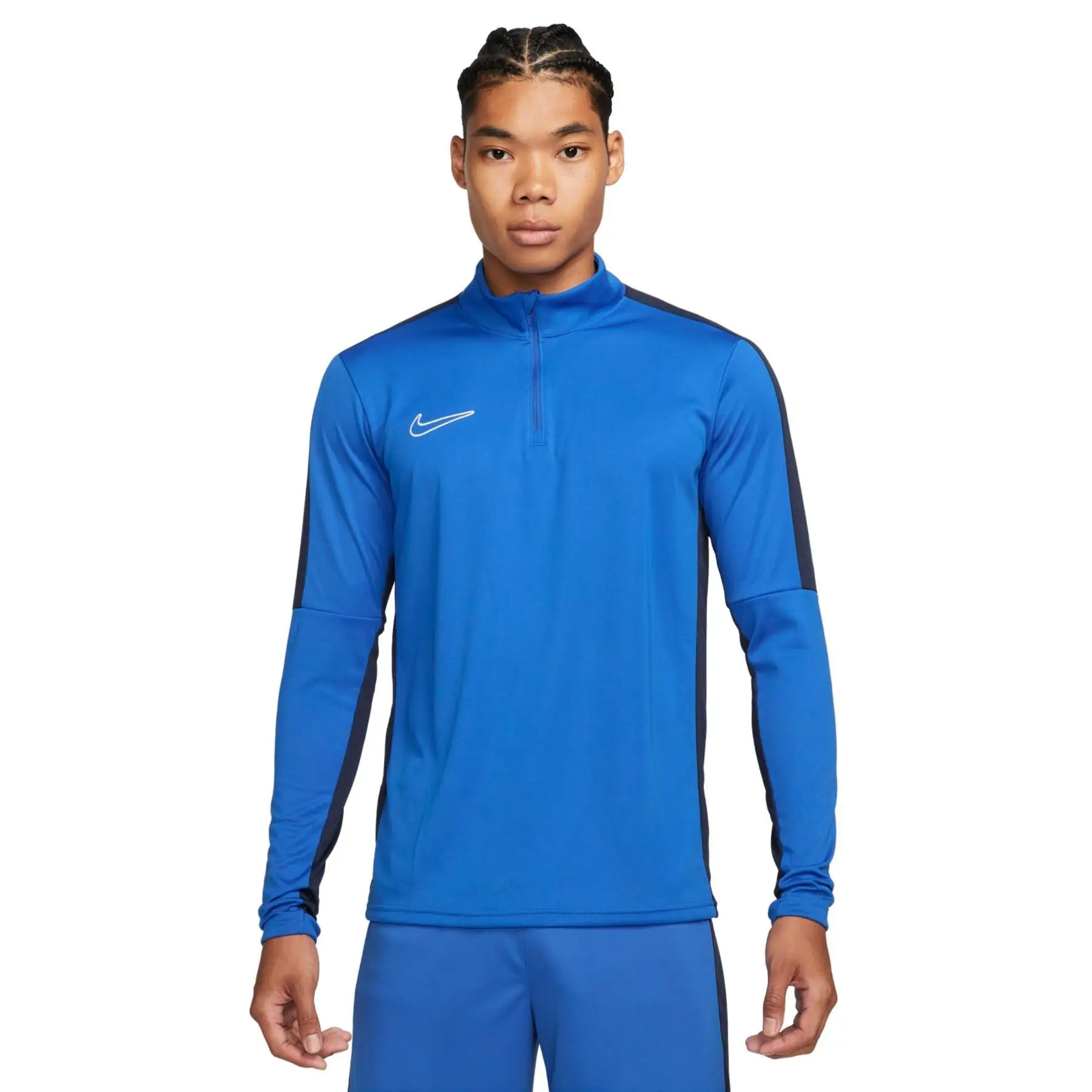 Nike Sudadera Dri-Fit Academy 23 Drill con cierre, para Hombre, Color Azul y Blanco