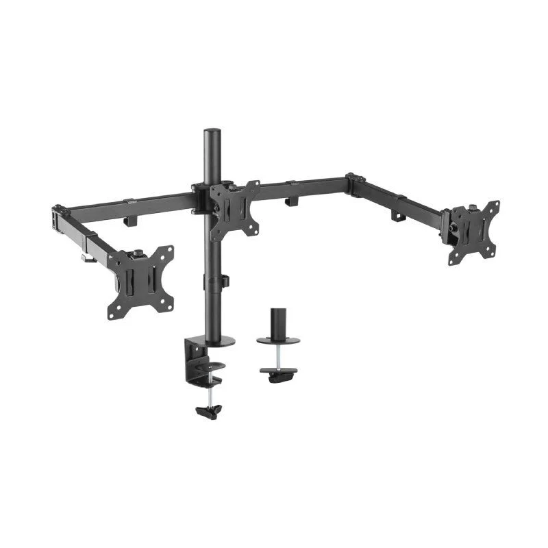 Aisens soporte de mesa giratorio e inclinable para 3 monitores (13"-27") - color negro