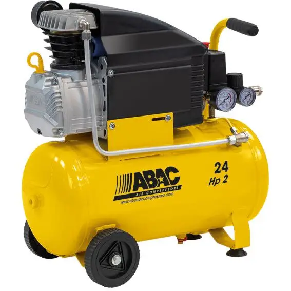 Compresor de Aire Abac 24 Ltr. Potencia 2 Hp. Presión 8 Bar. Aspiración 190 L/min. Compacto y Eficiente.