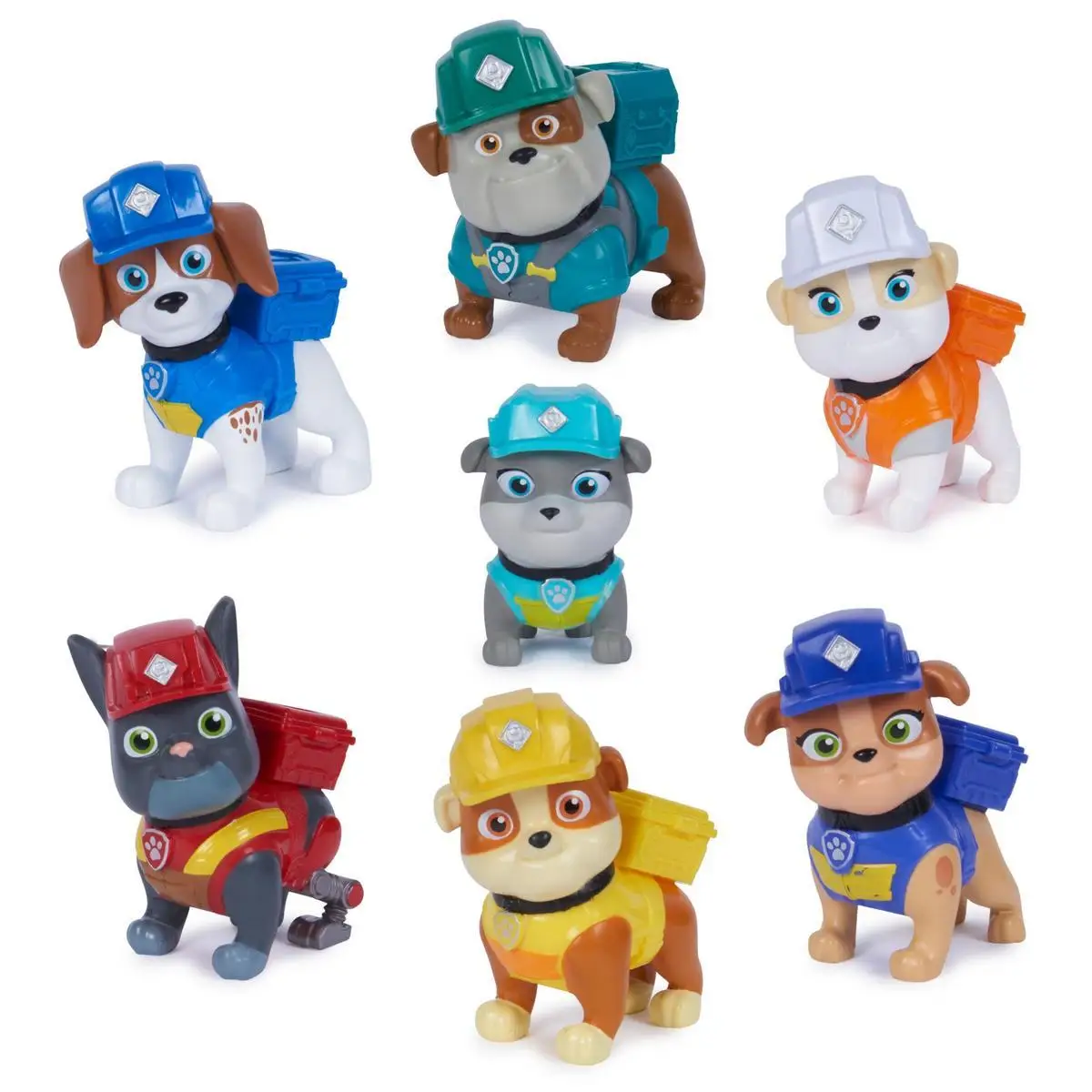 Spin Master/斯平玛斯特 Spin Master - Rubble & Crew - Pack 7 Figuras Cachorros - Patrulla Canina Juguetes - Juegos Infantiles - 6067084 - Juguetes Niños +3 Años - Regalo Niño +3 Años