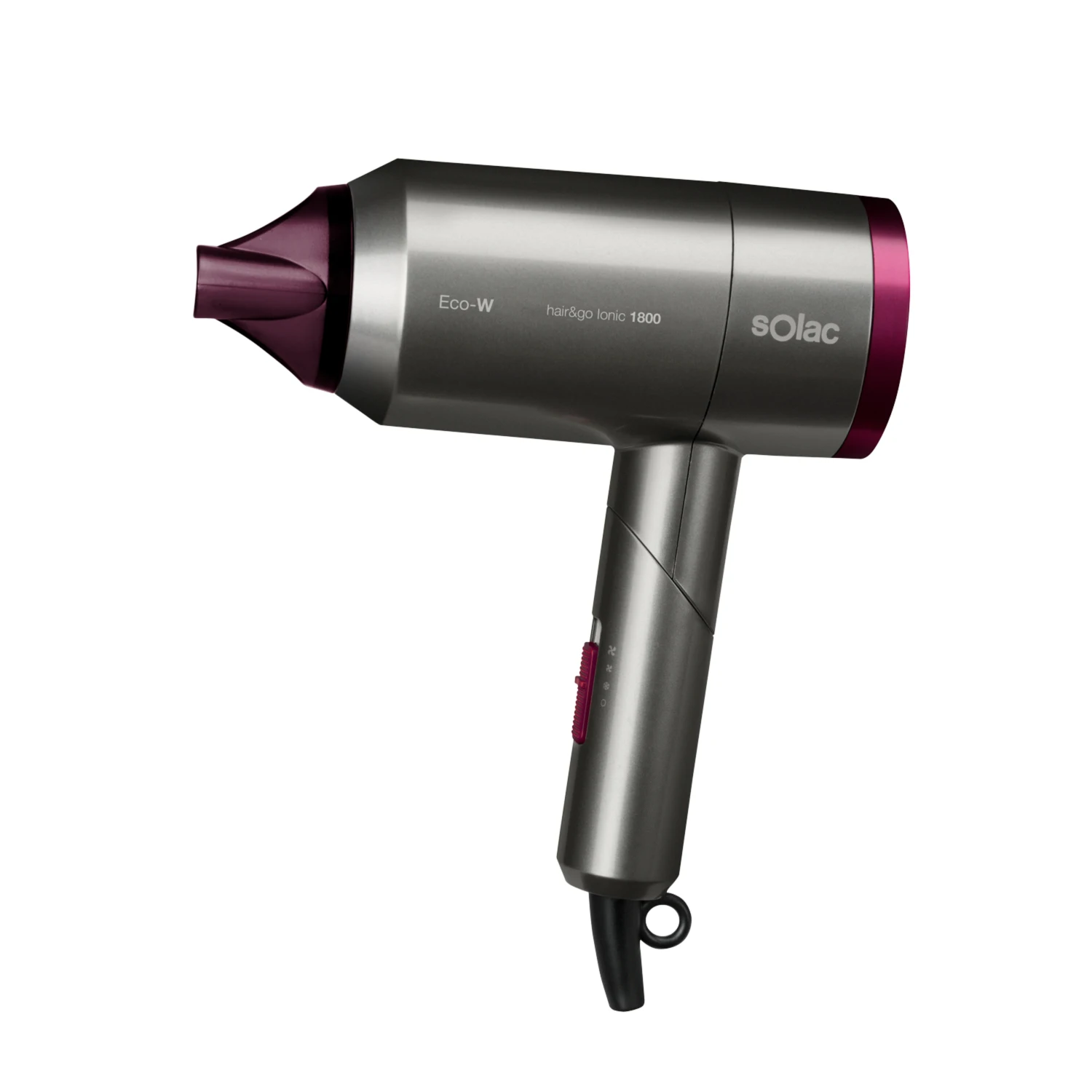 Secador de pelo de viaje Solac Hair & Go Ionic 2000W SV7015 Plegable con 2 velocidades y 2 temperaturas, función ionica, Ultraligero 400g, aire caliente, pequeño, potente, maleta