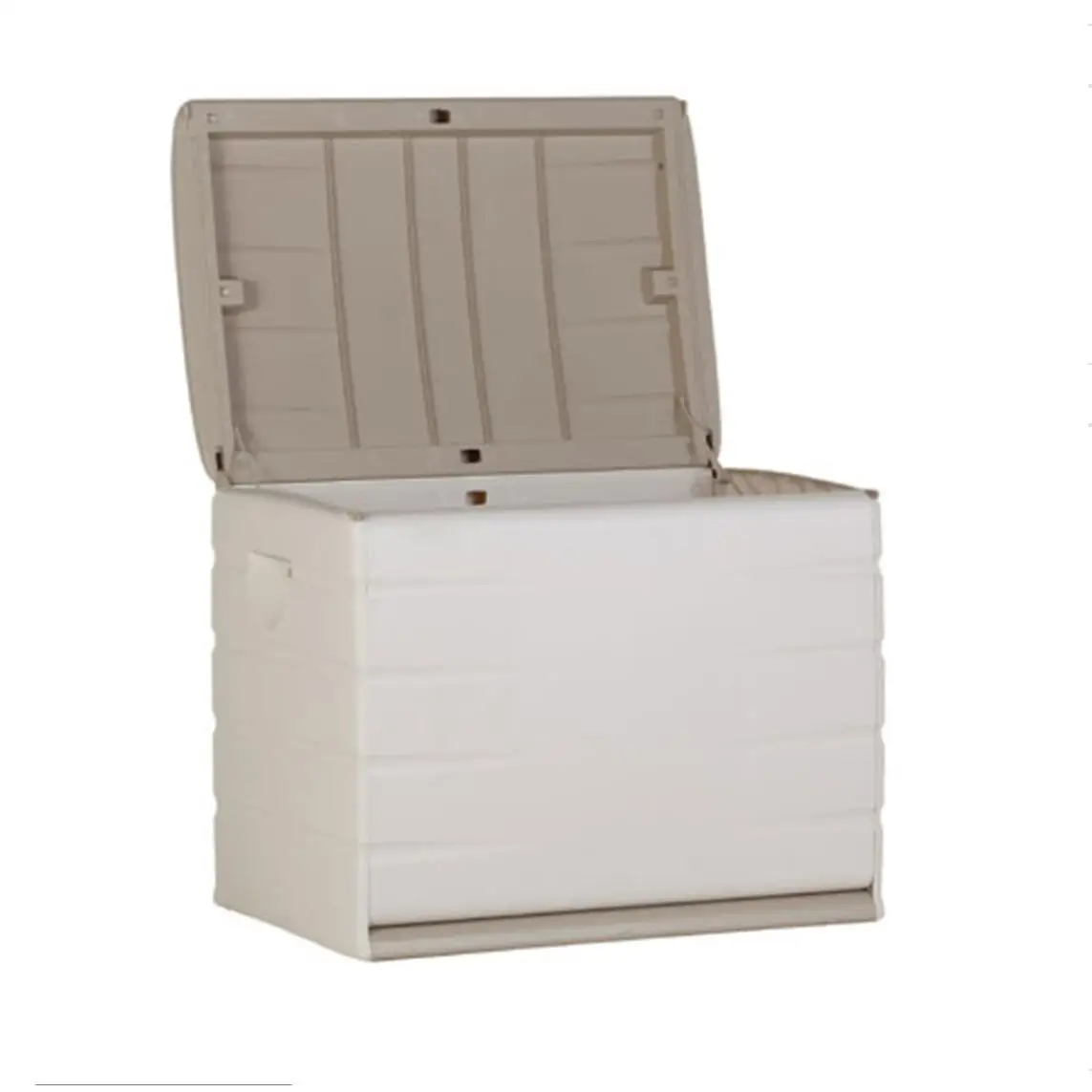 SANCO STORE- Plastiken baúl de resina de 80 cm y 260 litros, apto para exterior color beige