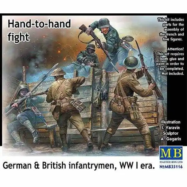 Military action figures-British and German Infantry 1st. M. -Realistic scene