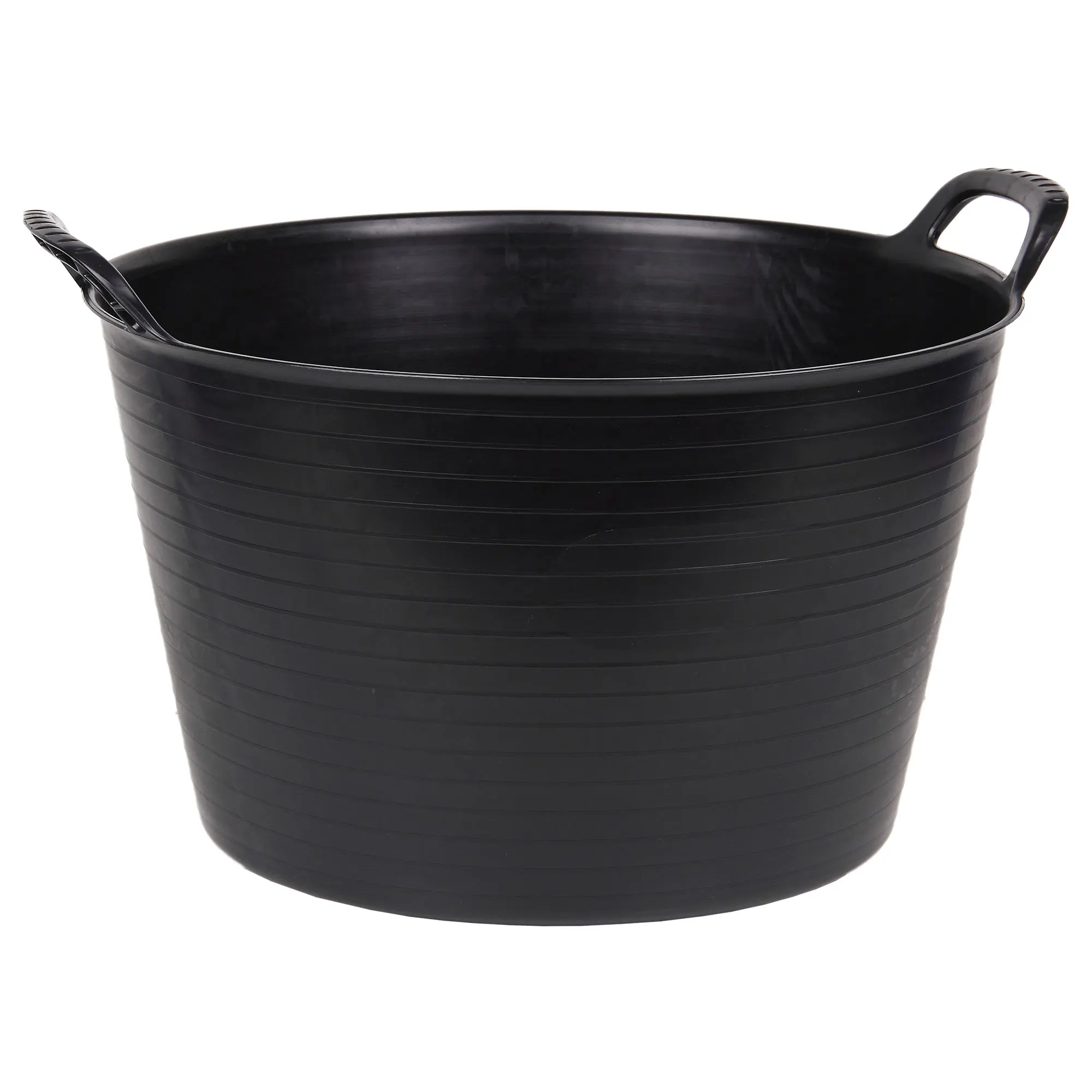 Cofan Capazos negros de 56 litros con asas, Poliuretano resistente, ligero y estable, Pack de 5 capazos o unitario, Ideales para obra, agricultura y hogar, Base plana y material flexible
