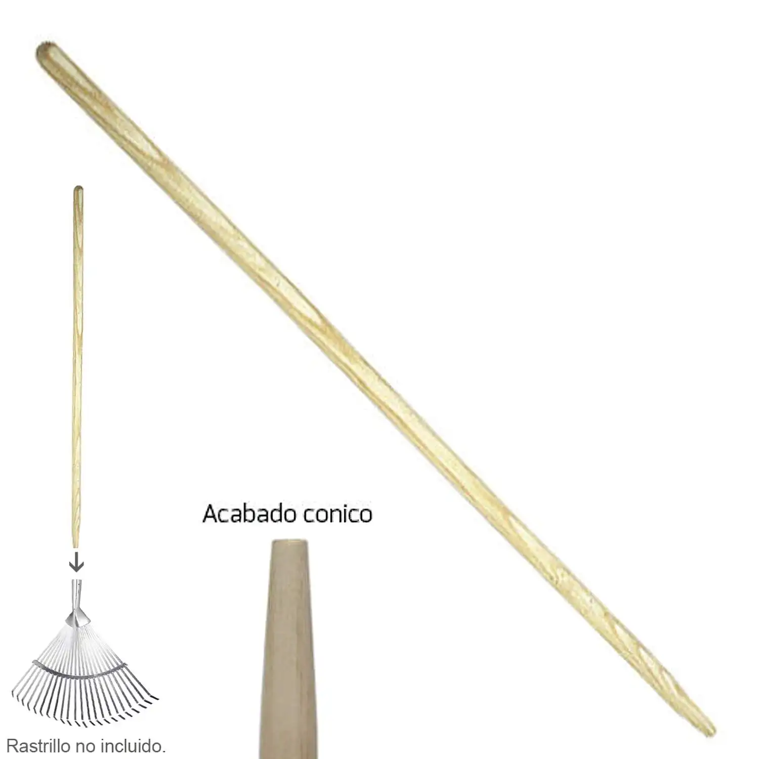 SANCO STORE - WOLFPACK line professional handle wood Conico 1200x28mm Metal rake