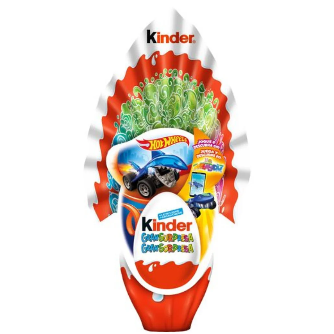 Huevo Kinder Hot Wheels con Sorpresa | Chocolate Kinder + Coche Miniatura | Huevo con Juguete Hot Wheels | Regalo Infantil Original