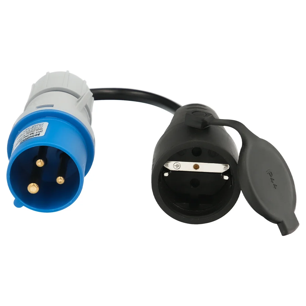 Adaptador de enchufe cee a schuko, 2 polos + tierra. máx. 16a. 230 voltios