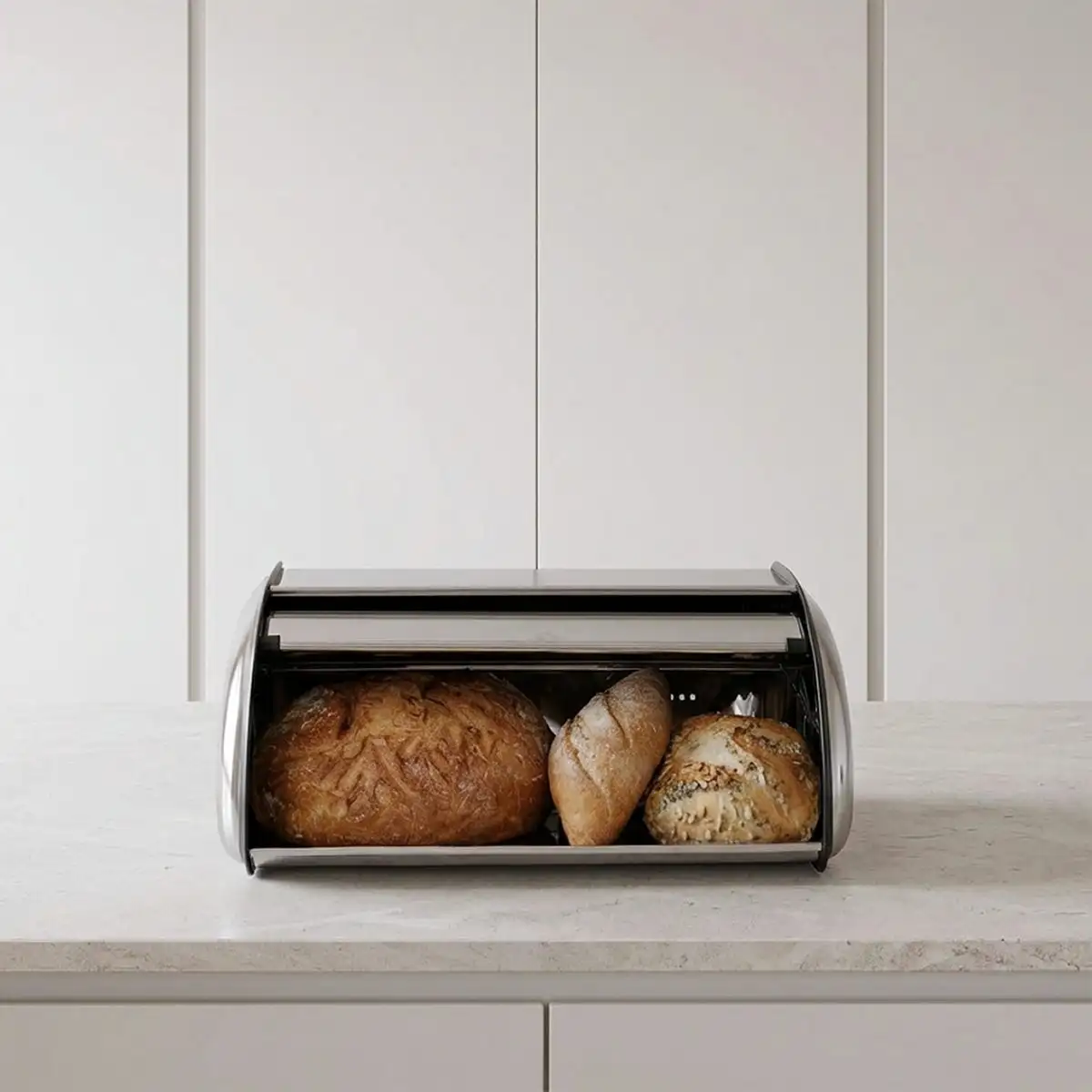 Lola Home Panera de acero inoxidable plateada de 24x35x15 cm