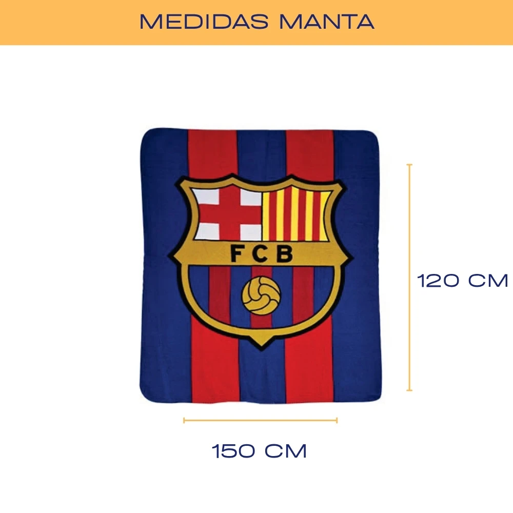 Mozuru blaugrana fleece blanket with the barcelona football club shield – 120 x 150 cm |   Soft and warm polyester fabric |