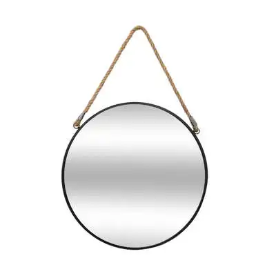 Factory cuadros Espejo con cuerda Leningrado metal negro 38cm / espejo de pared / espejo decorativo