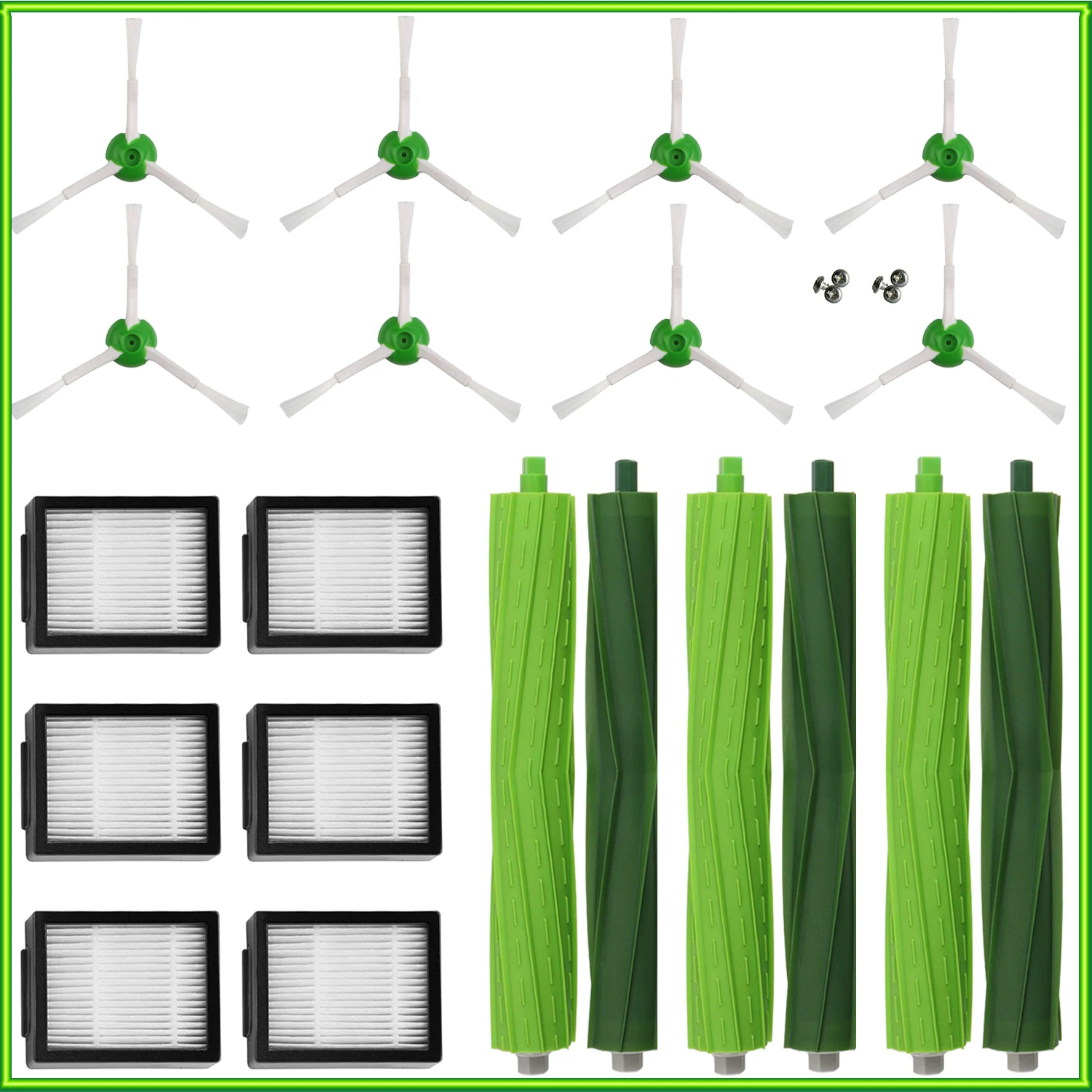 MIRTUX Recambios para iRobot Roomba E5 E6 i7 i7+ i3 i3+ i4 i4+ j7, Kit Accesorios Repuestos Compatibles con E I J Series