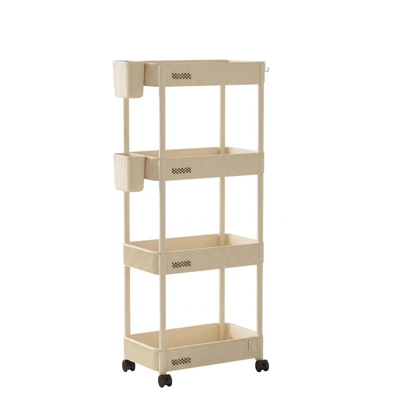 1 Estante de almacenaje para cocina ,Torre deslizante , estante para baño, organizador de ahorro de espacio , con ruedas GIRA para frutas y verduras,FRUTERO 2-4 pisos DE PLASTICO