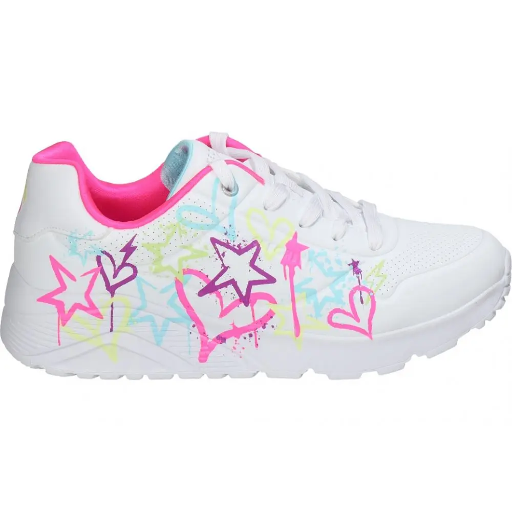 SKECHERS sports Skechers one Lite My Drip women-white Casual Slipper with heart details-lace-up Sneaker-Casual style-trend-comfortable-310391L-WMN