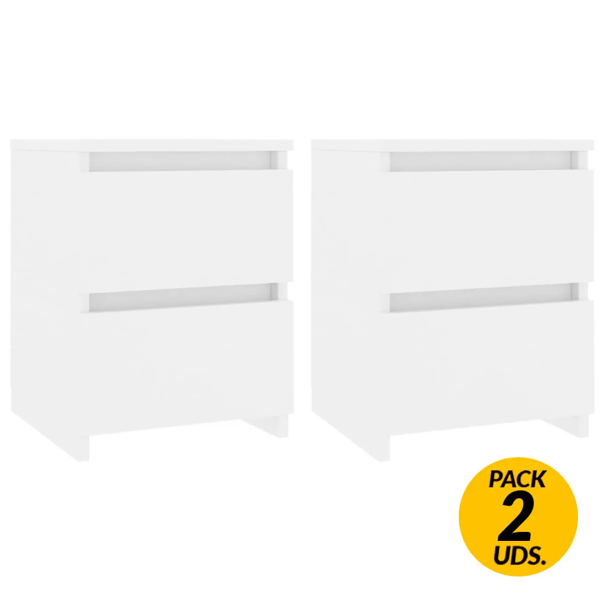 VidaXL Pack of 2 bedside tables 2 drawers without pulls 40x30x30 cm