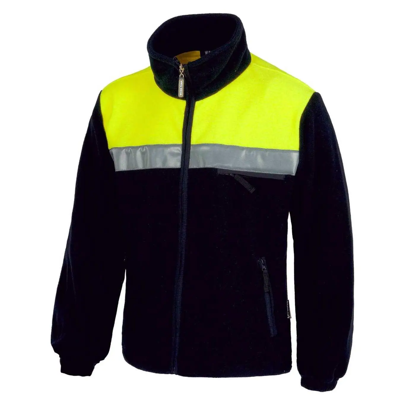 WorkTeam Forro Polar Bicolor Alta Visibilidad con Cremallera y Cintas Reflectantes. Unisex