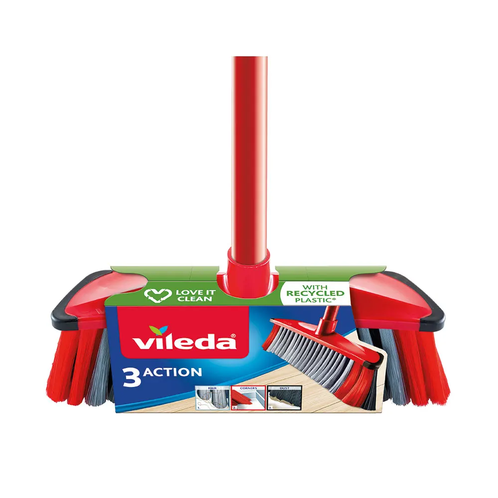 SET CEPILLO 3 ACTION ESCOBA MULTIUSOS CON PALO 171214 VILEDA LIMPIEZA HOGAR COCINA HERRAMIENTAS ACCESORIOS HOGAR