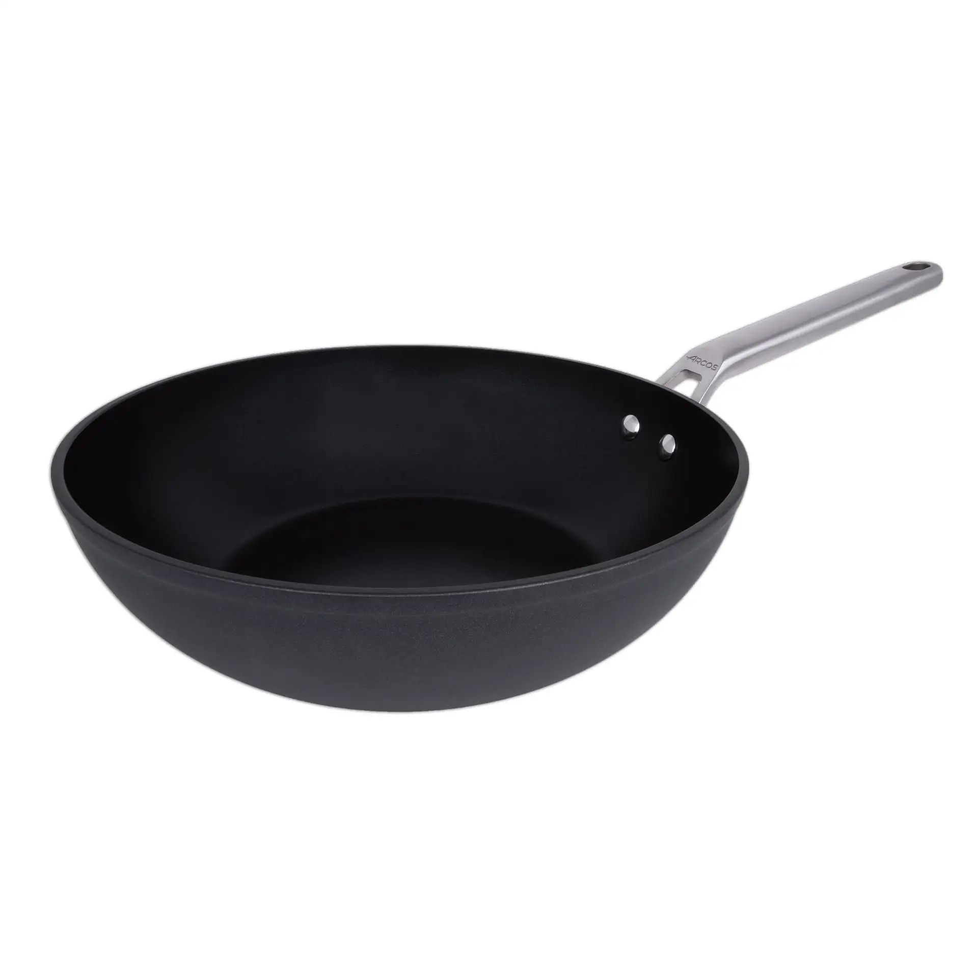 Arcos Wok Antiadherente 28 cm - Aluminio Forjado, Full Induction, Mango Acero Inoxidable Efecto Frío, Ahorro Energético, Apta Lavavajillas, Serie Samoa