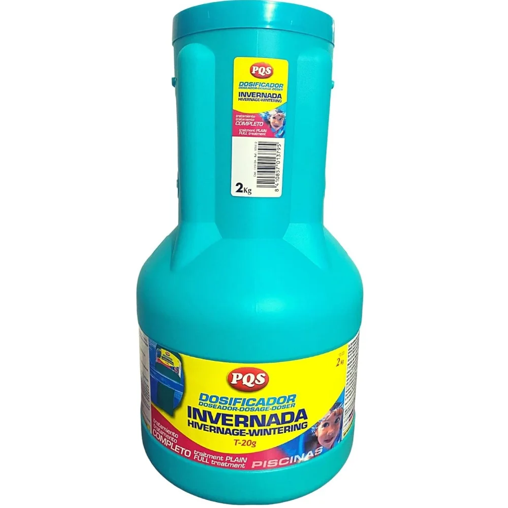 PQS Dosificador flotante Invernada - Invernador con dosificador automático para mantenimiento de piscina en invierno, tratamiento completo para 5-7 semanas. Invernaje PQS 115512, 2kg