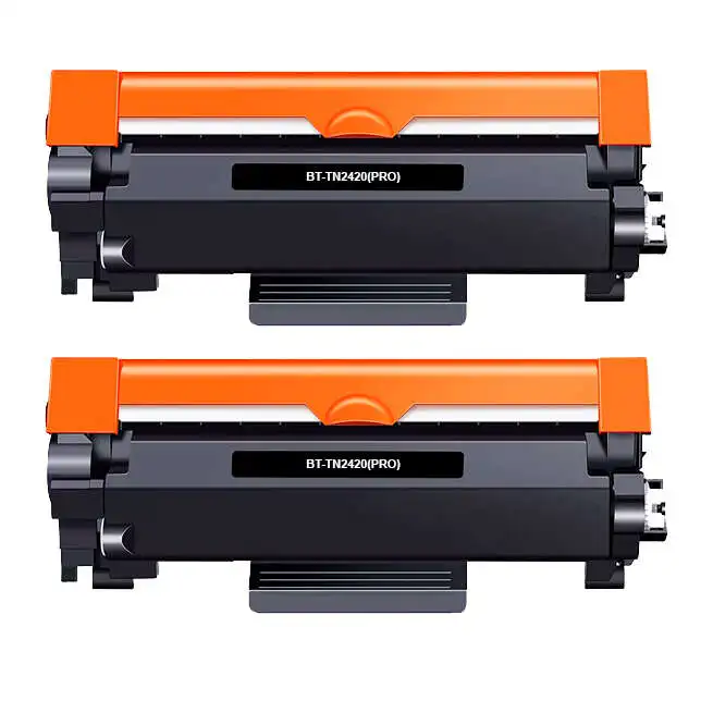 pack 2 cartuchos de toner laser compatible brother tn-2420  tn-2410 negro  alto rendimiento