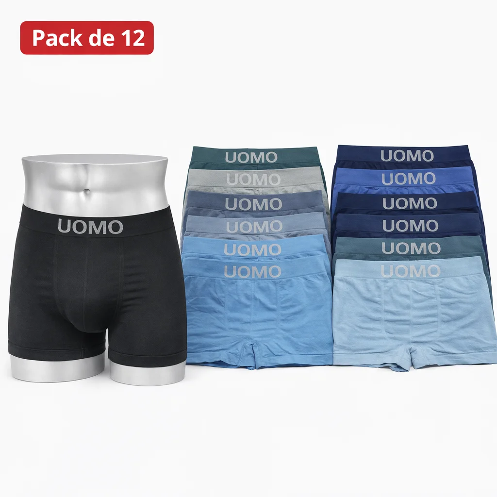 Pack 12 Boxers Licra Hombre: Ajuste y Transpirabilidad 🏋️‍♂️ - Varios Colores y Tallas