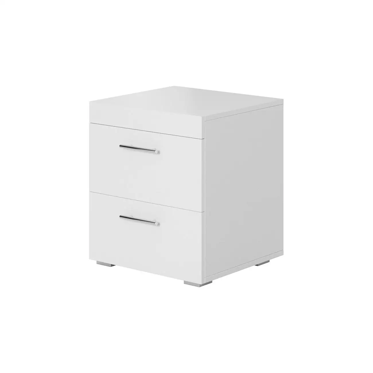 MB Muebles Bonitos - Set de 1 o 2 Mesitas de noche, 45x50x40cm, Blanco y Negro, Acabado Brillo, 2 cajones, Modelo Ciro