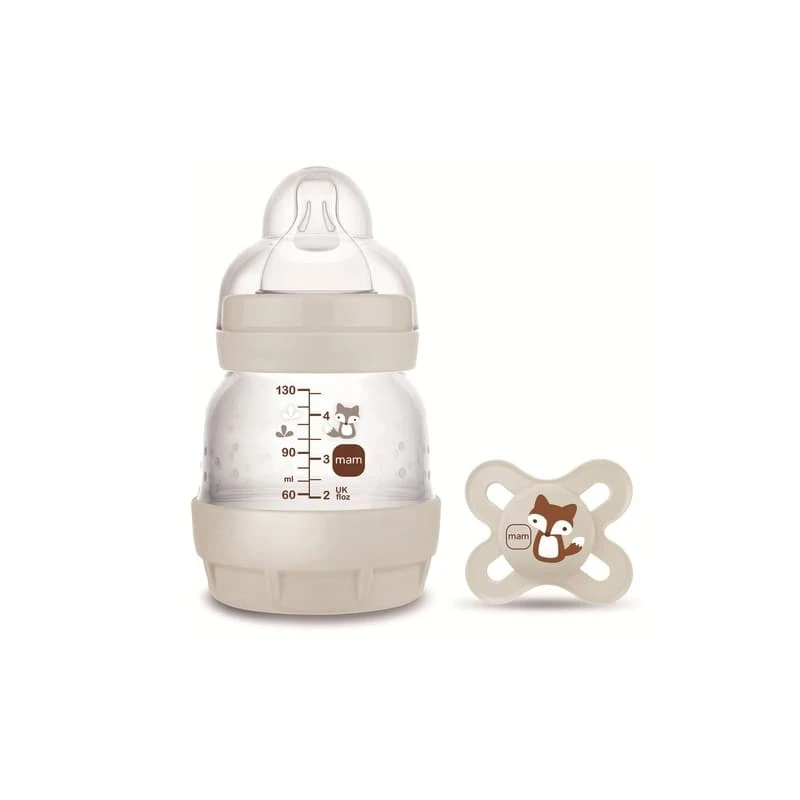MAM BIBERON ANTI-COLIC 130 ML + CHUPETE START 0-2 M SILICONA