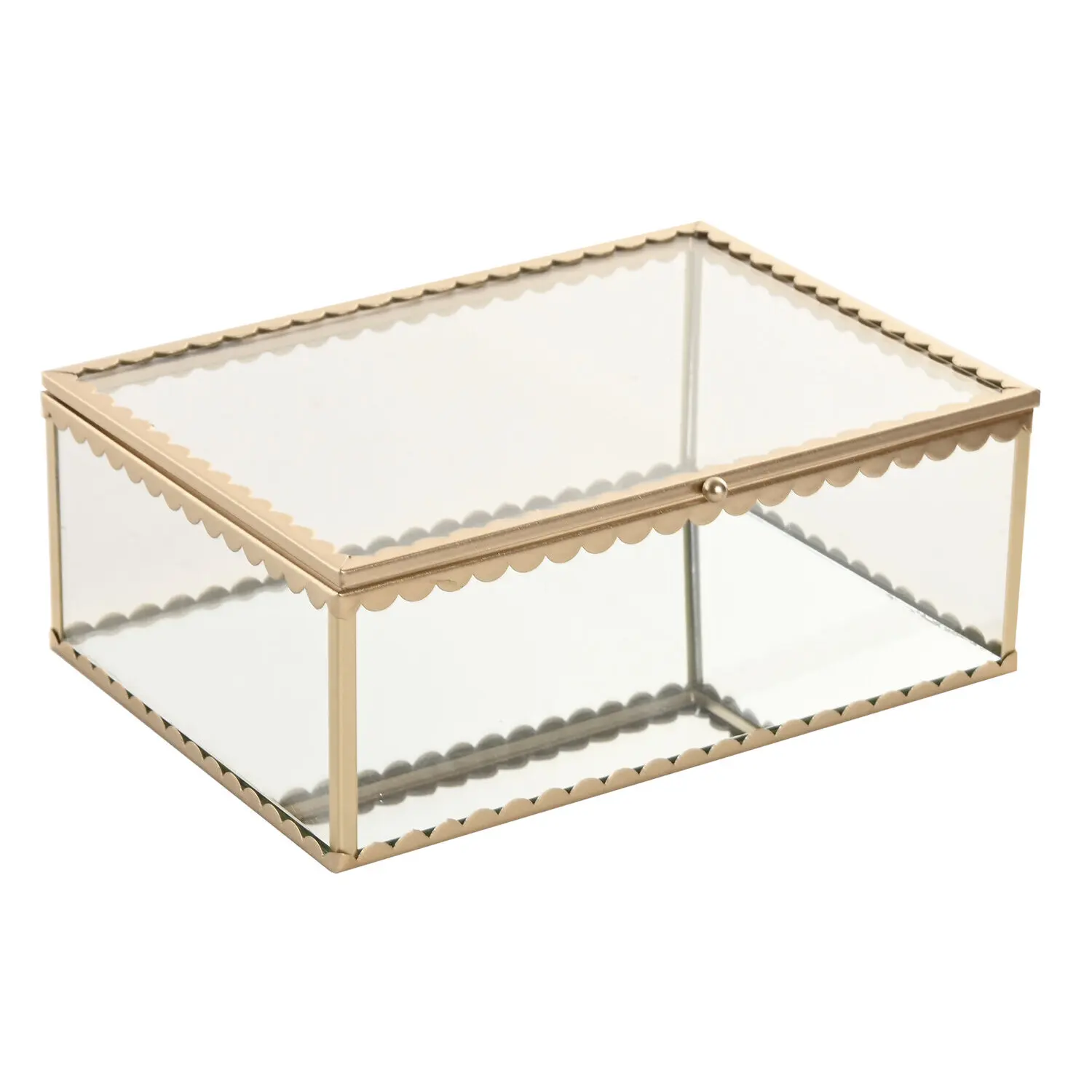 Joyero cristal metal 20x16x8 dorado El mejor complemeto para tu hogar.