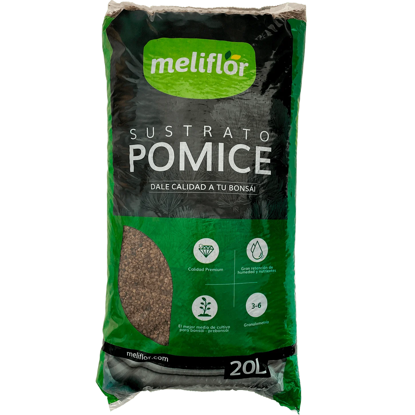 Meliflower substrate for bonsai pomice (3-6mm) 20l