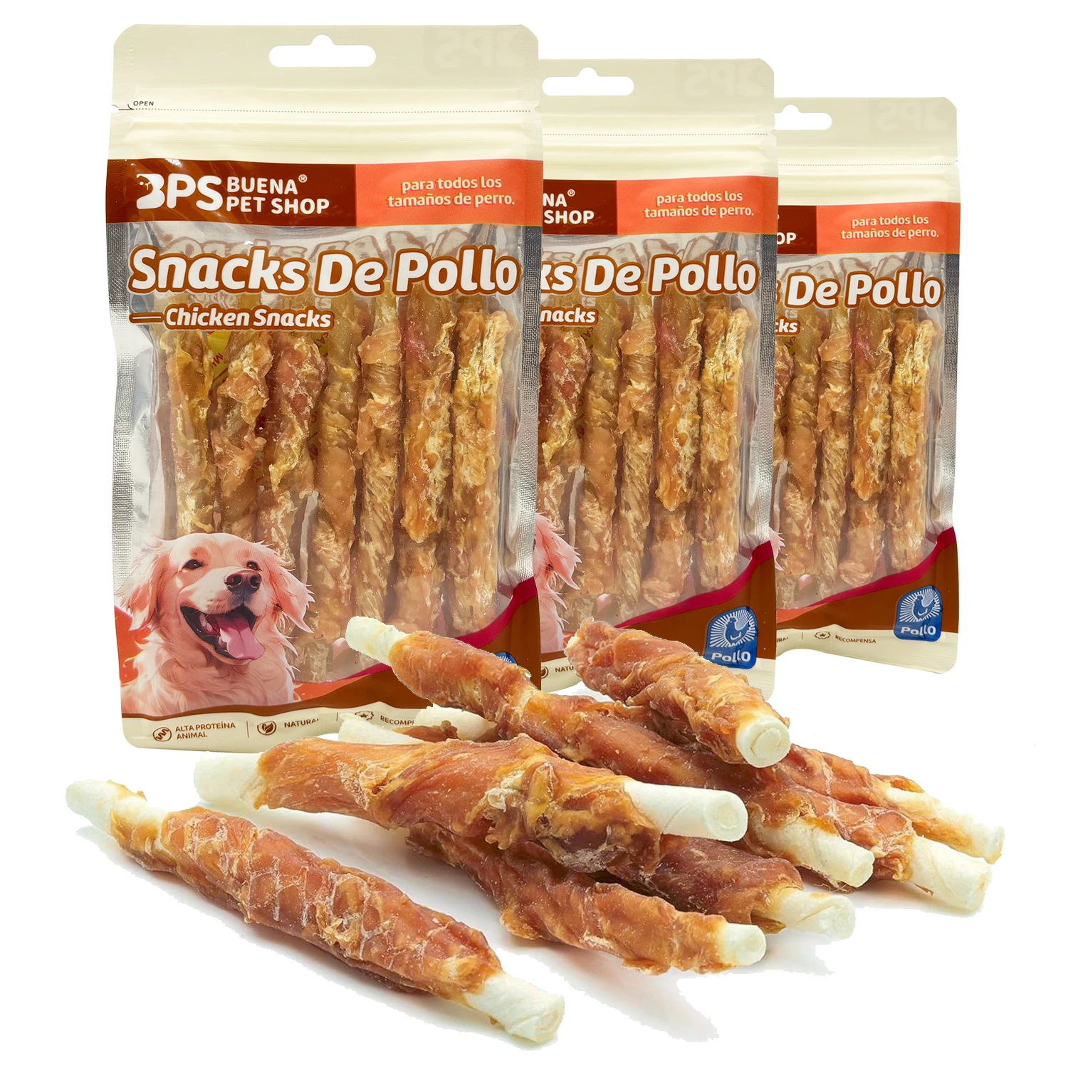 18 Pcs Snack Pollo Palitos para Perros 12cm Stick Fortalecedor de Dientes Stick Dental Dog Snack BPS-5149