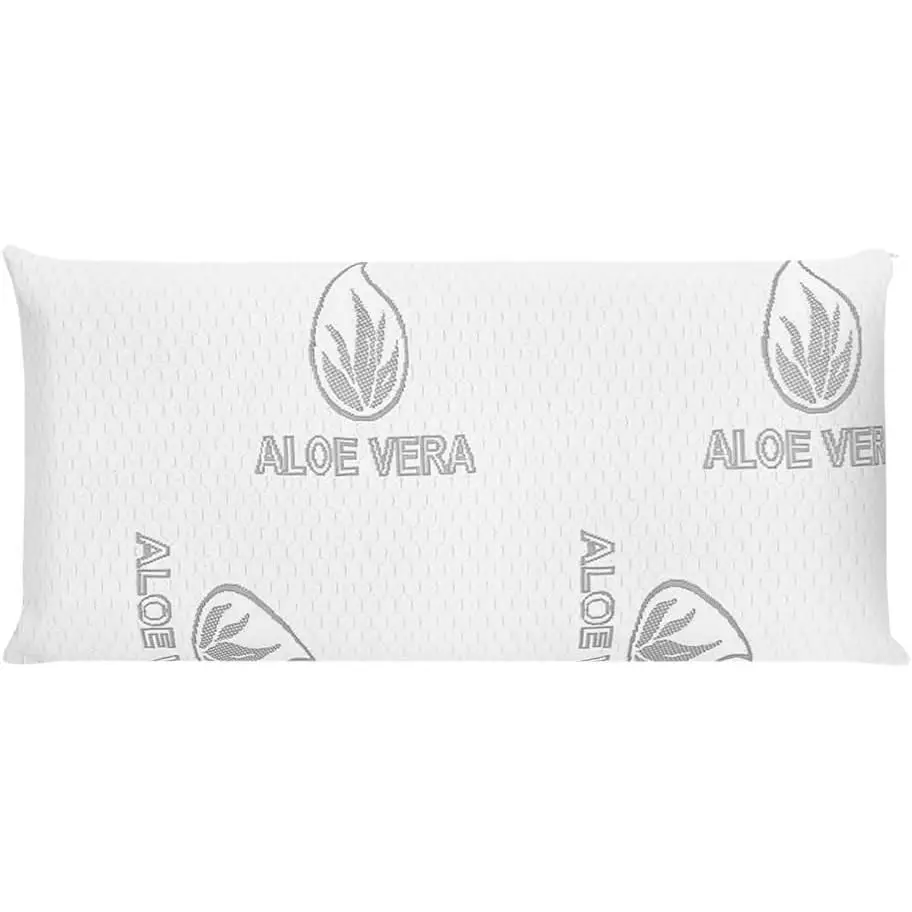 Almohada de Espuma con Aloe Vera, Firmeza Media, Transpirable y Ergonómica, Alivia Cuello y Cervicales, Funda Extraíble y Lavable, Ideal para Dormir de Lado o Boca Arriba