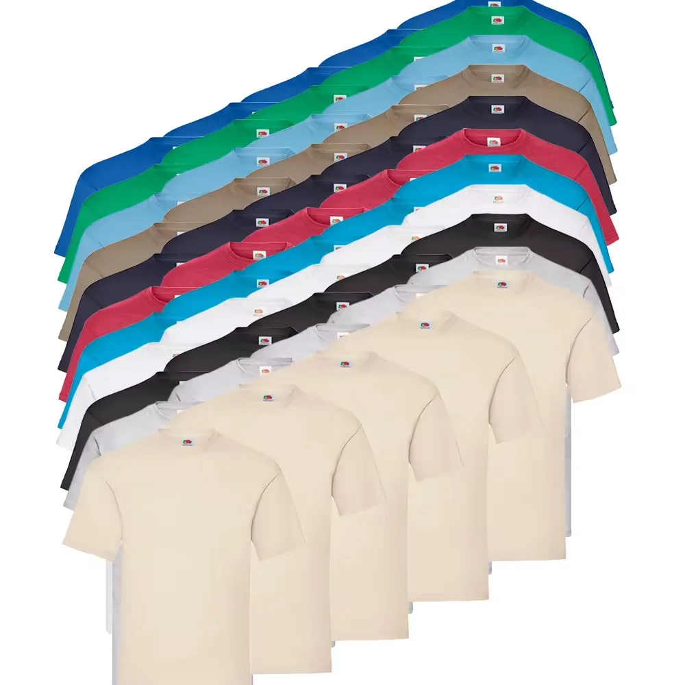 Pack 5 Camisetas Unisex Fruit Of The Loom, Algodón, S-XL 🌈