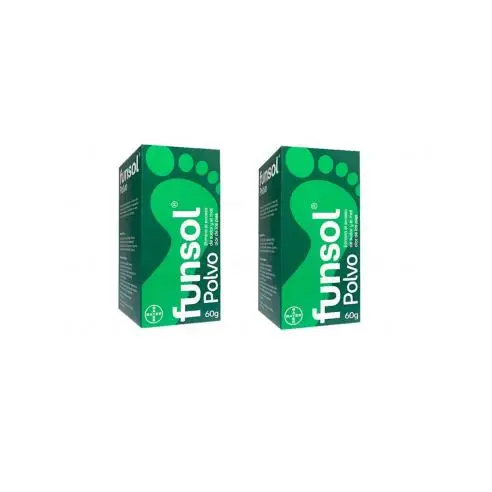 Bayer FUNSOL DUPLO POLVO 2 X 60 GR - Desodorante en Polvo para Eliminar Sudoración Excesiva y Mal Olor de Pies